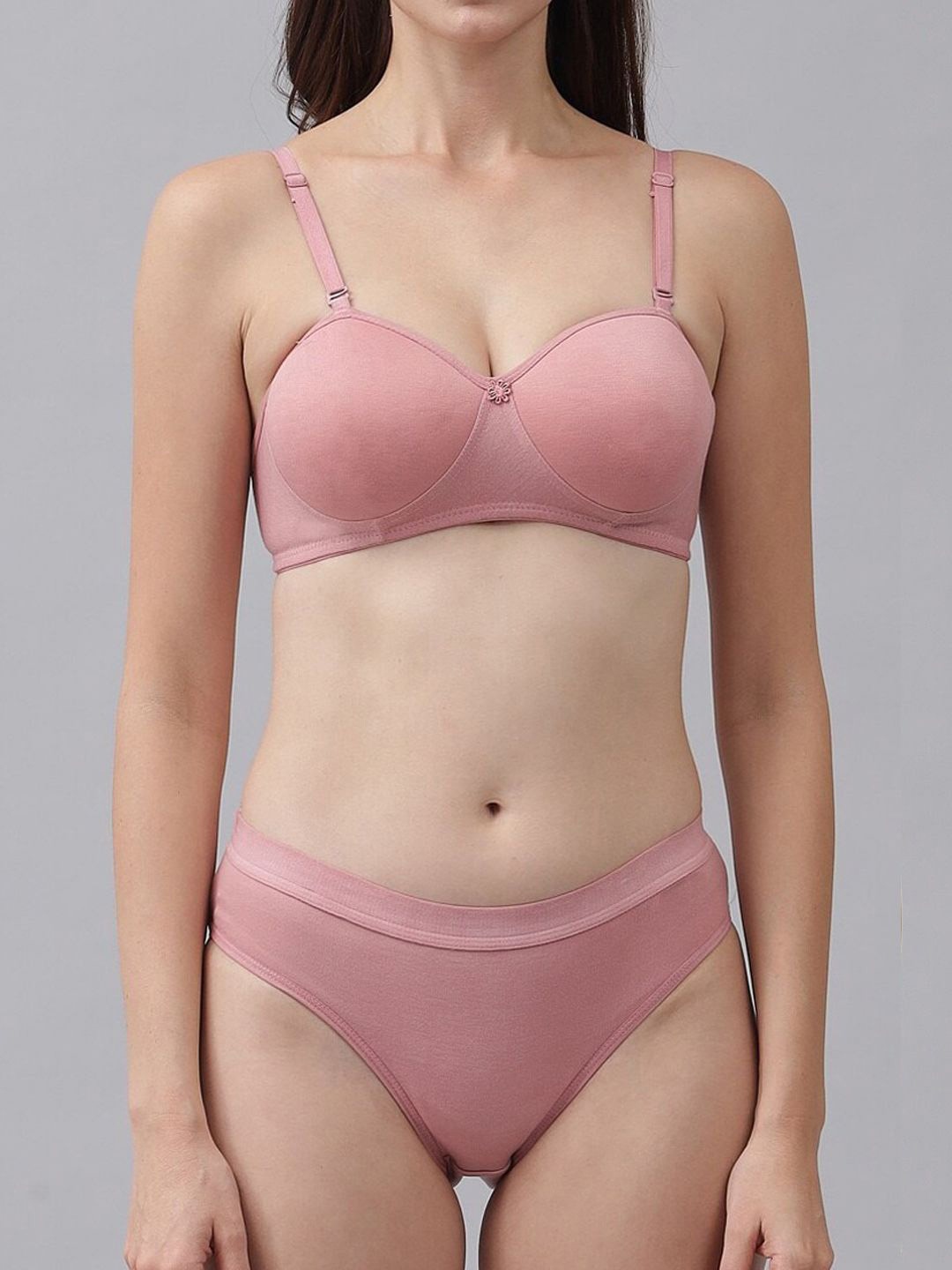 

FiveFlag Lightly-Padded Lingerie Set, Pink