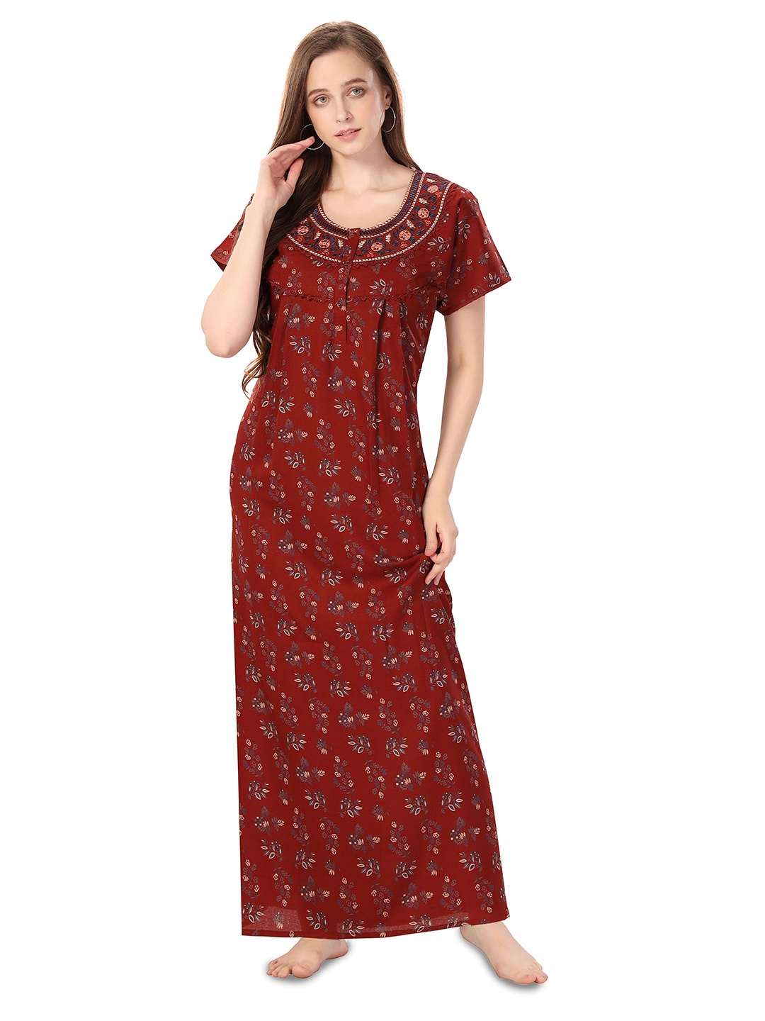 

Soulemo Floral Printed Maxi Nightdress, Brown