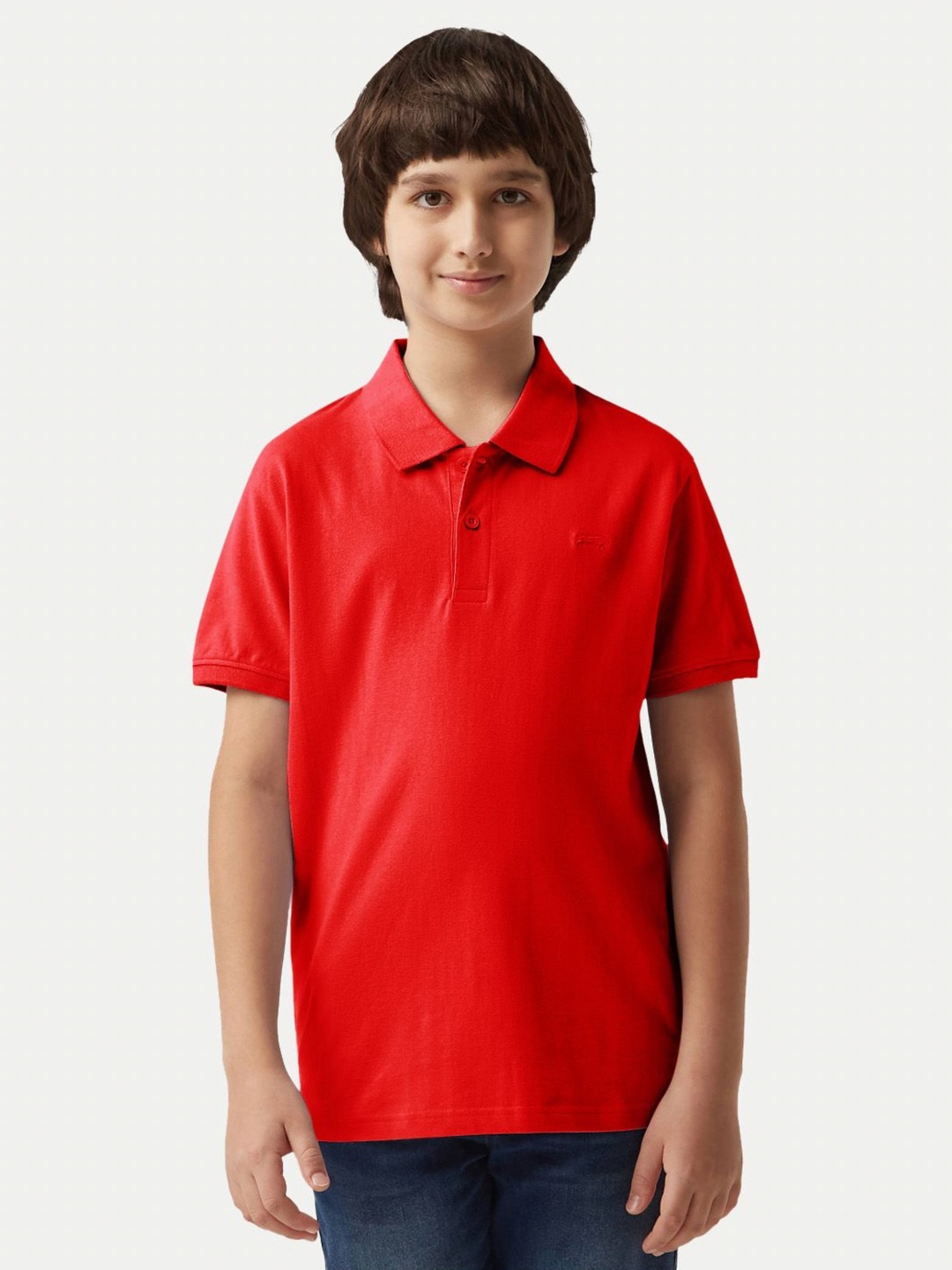 

BAESD Boys Polo Collar Solid T-shirt, Red