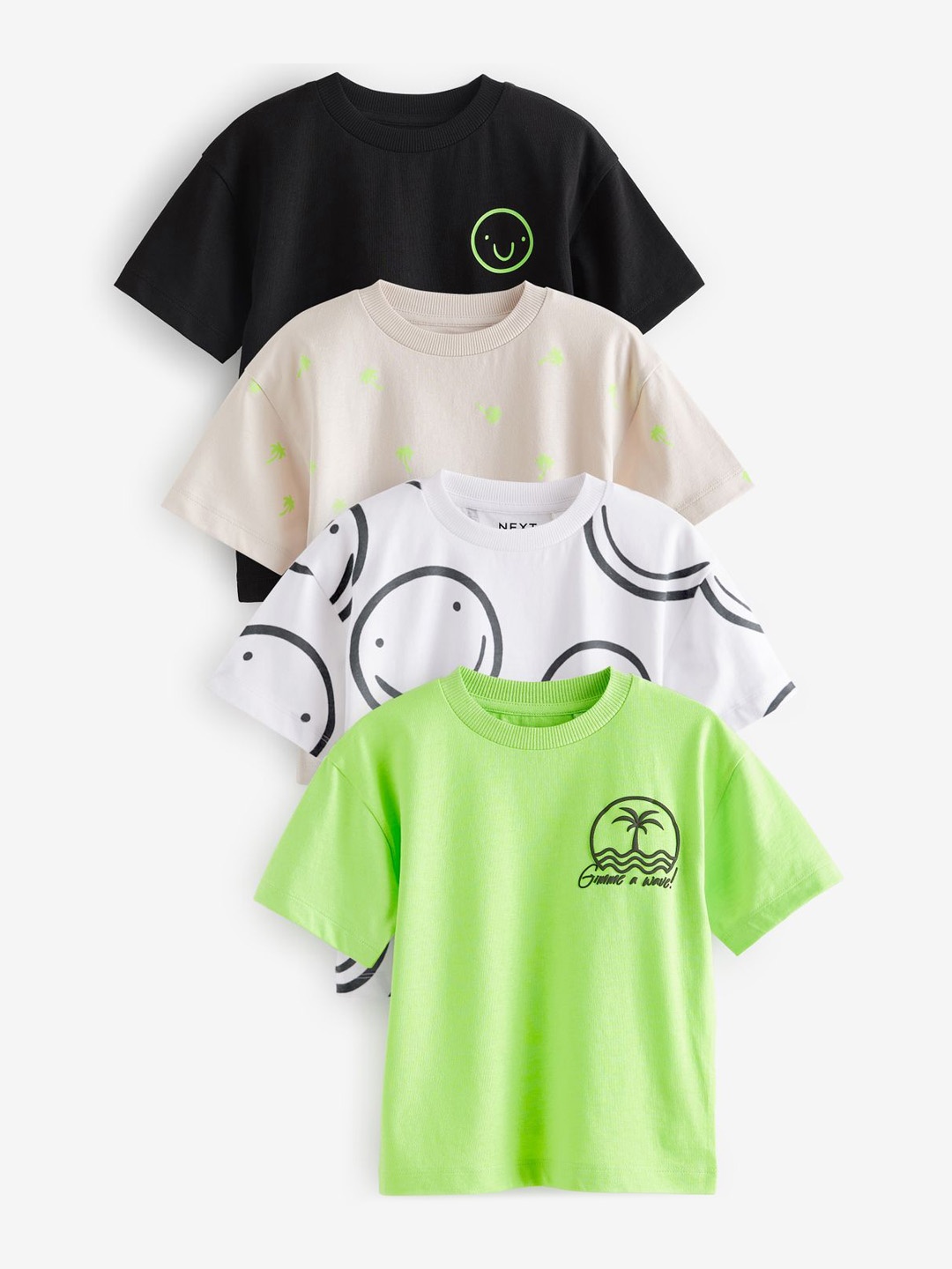 

NEXT Boys Pack of 4 Printed T-shirts, Multi