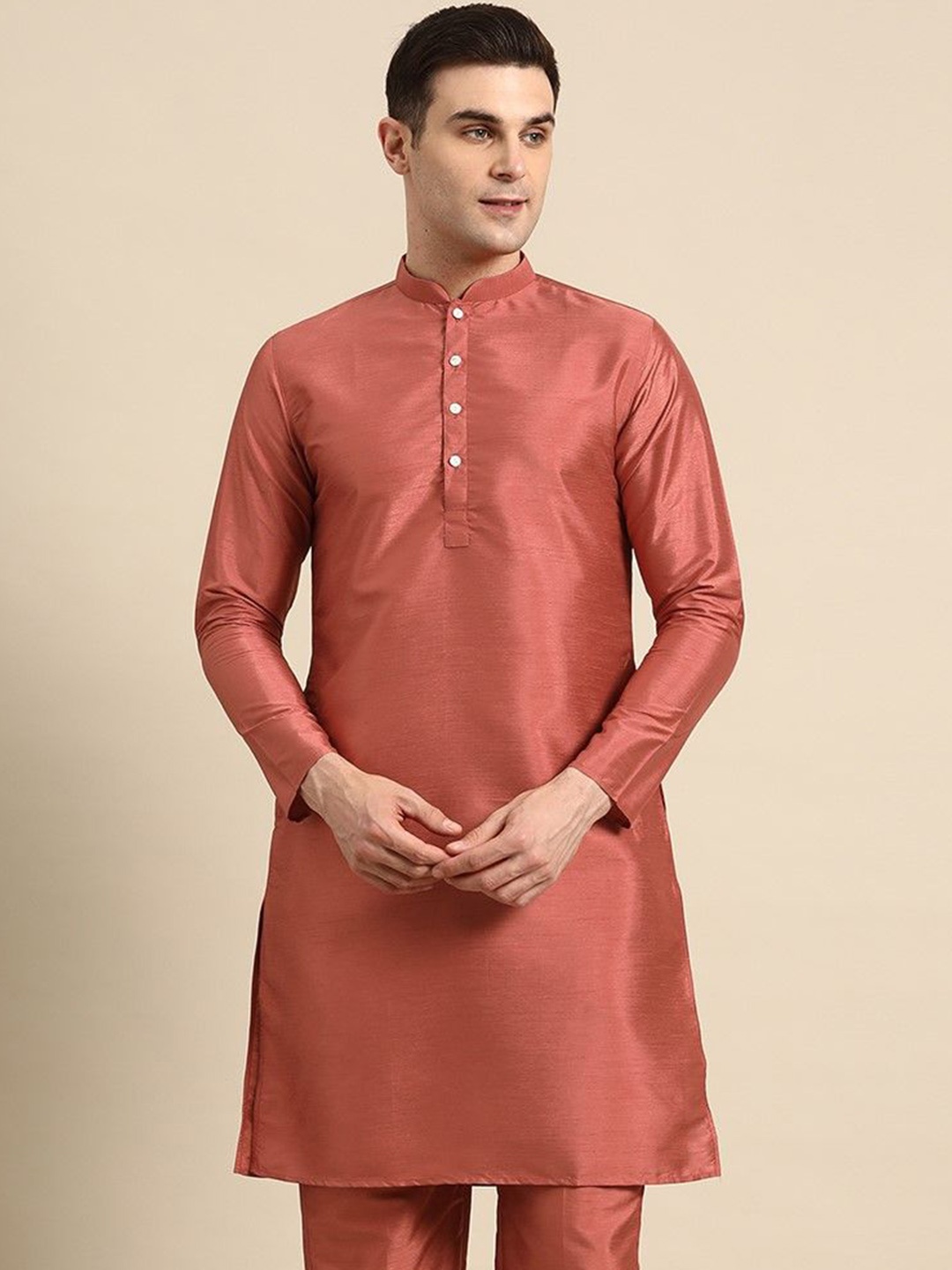 

Sayisha Mandarin Collar Long Sleeves Straight Kurta, Maroon