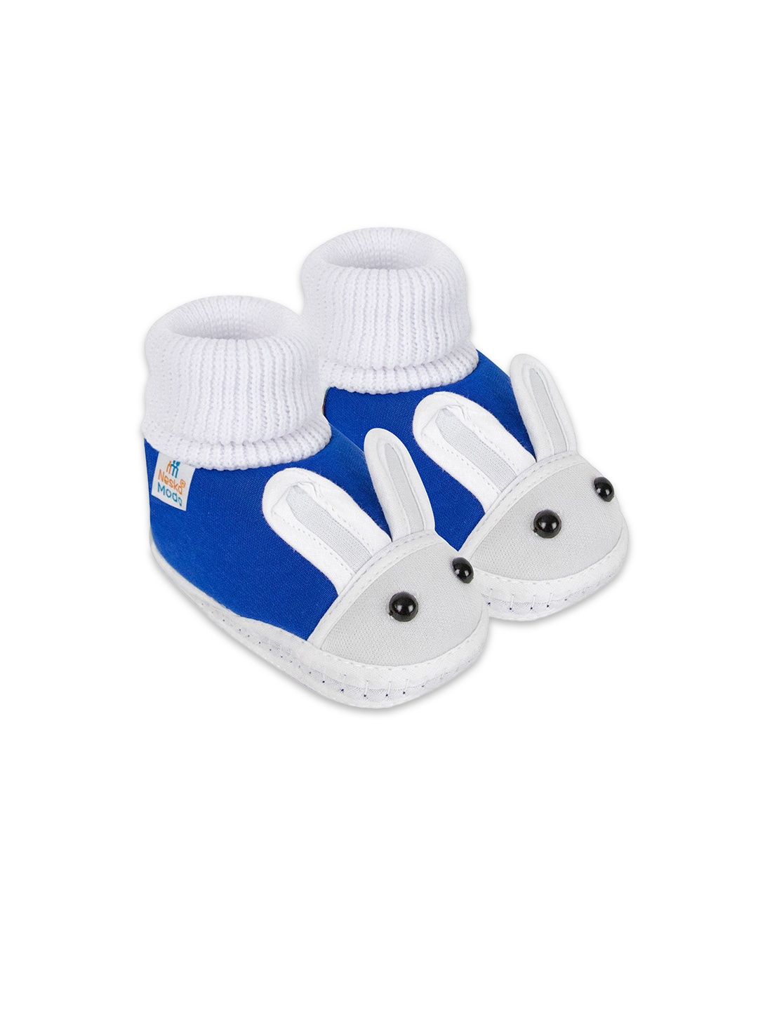 

NESKA MODA Unisex Kids Cotton Booties, Blue