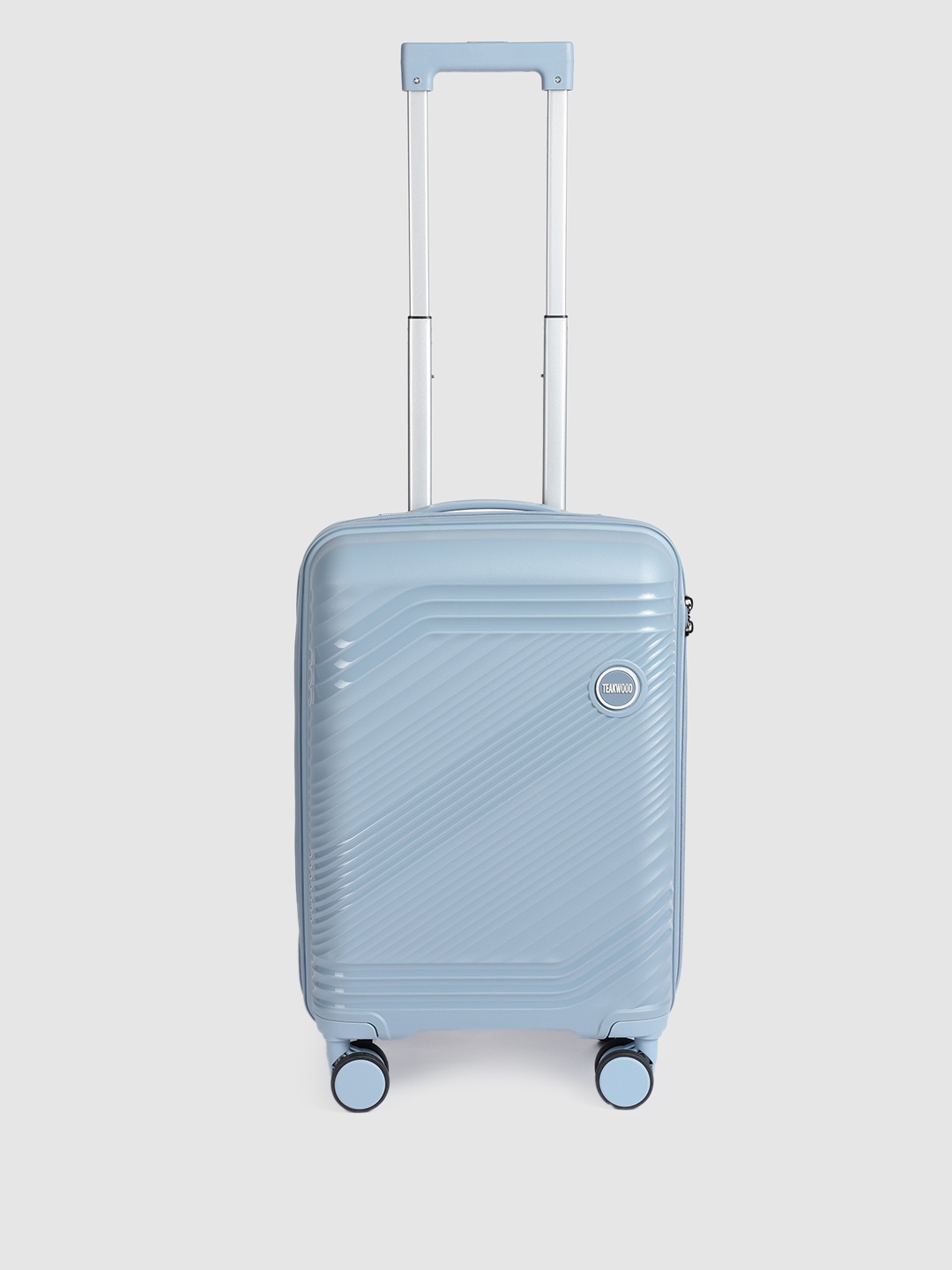 

Teakwood Leathers STRIPES Textured Hard Sided Cabin Size Trolley Bag 38L, Grey