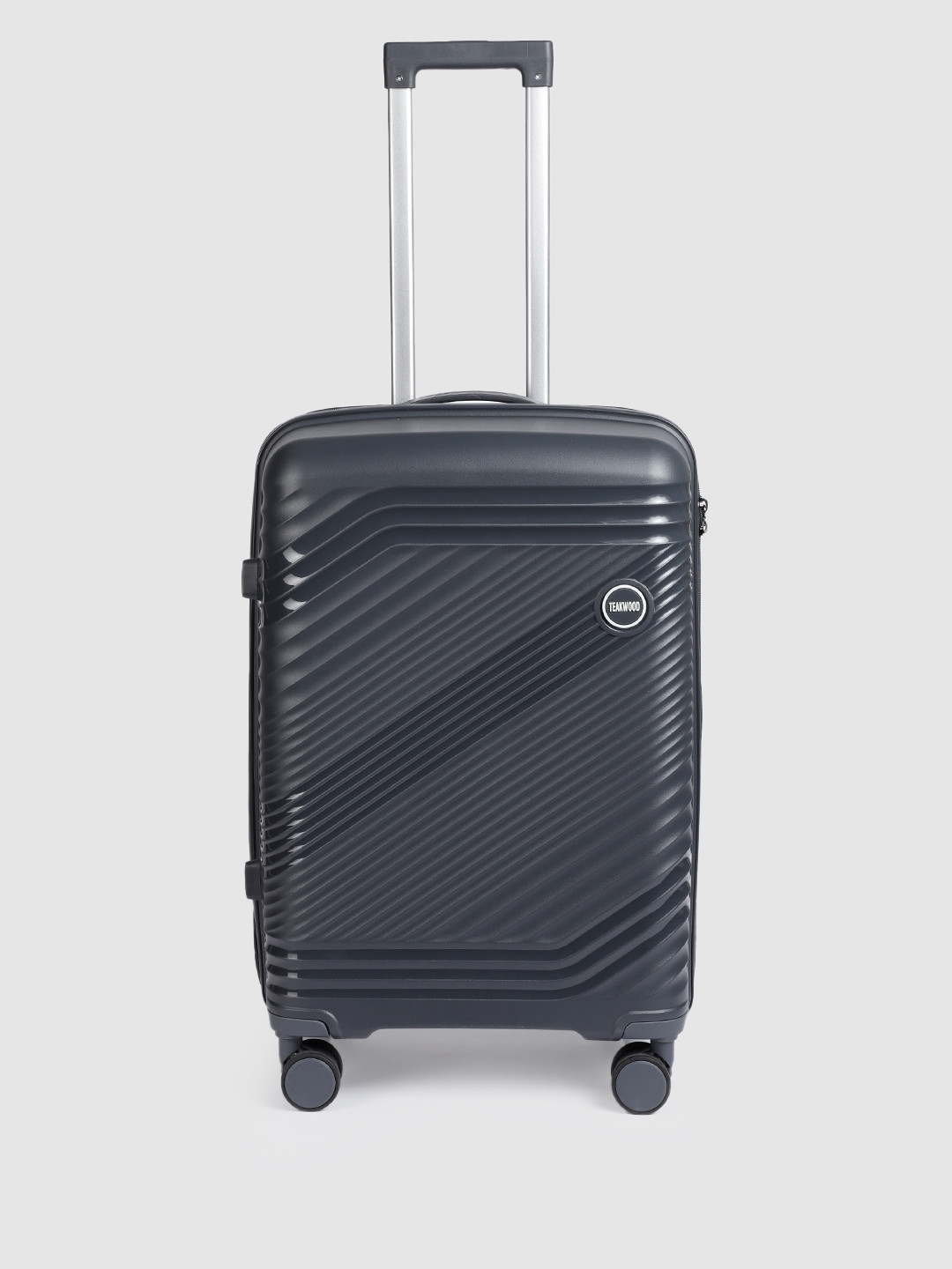 

Teakwood Leathers STRIPES Textured Hard Sided Medium Size Trolley Bag 57 L, Grey