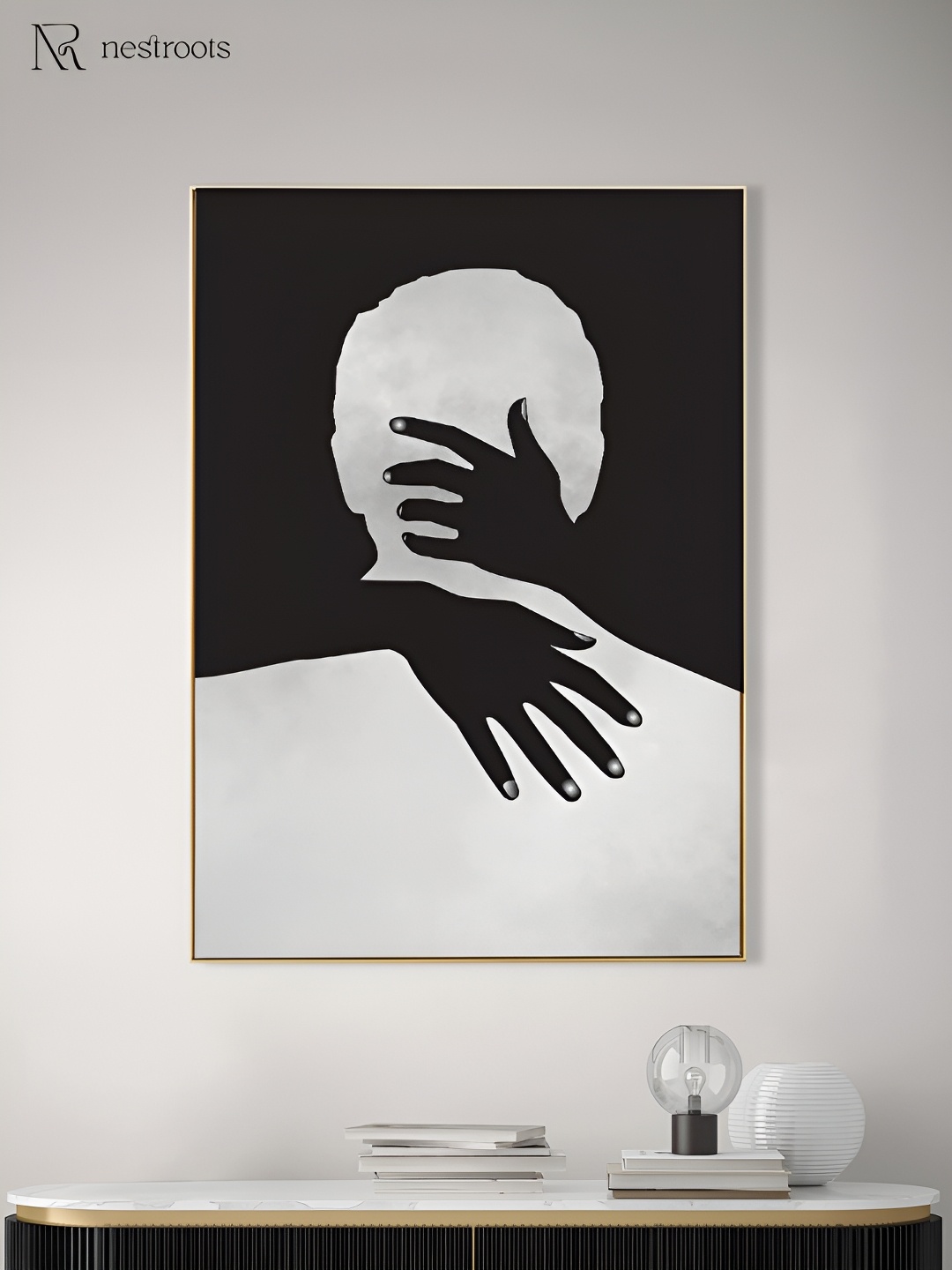 

nestroots A Storm Within the Silence Grey & Black Canvas Wall Art