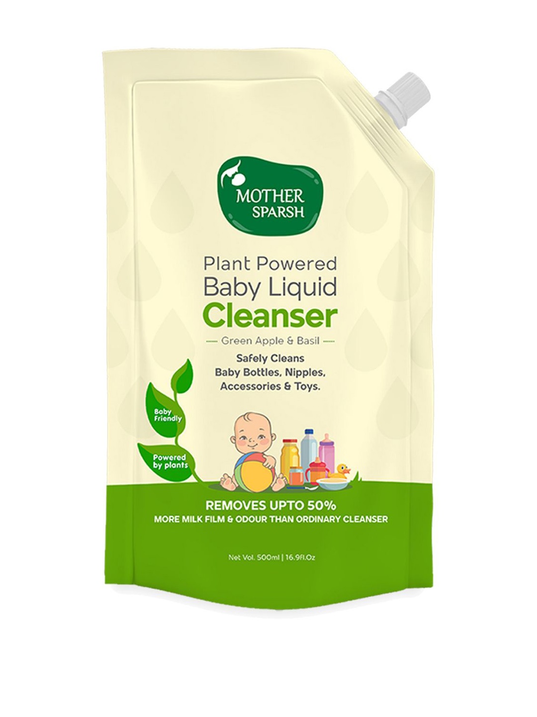 

Mother Sparsh Cleanser Plant Powered Natural Baby Liquid -500ml, Transparent