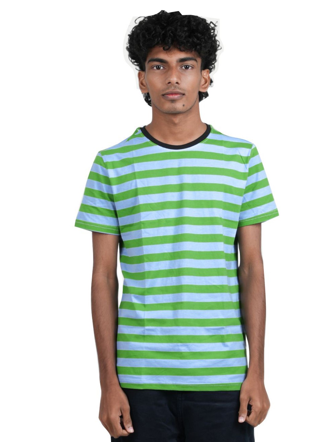 

BAESD Boys Striped Round Neck Cotton T-shirt, Green