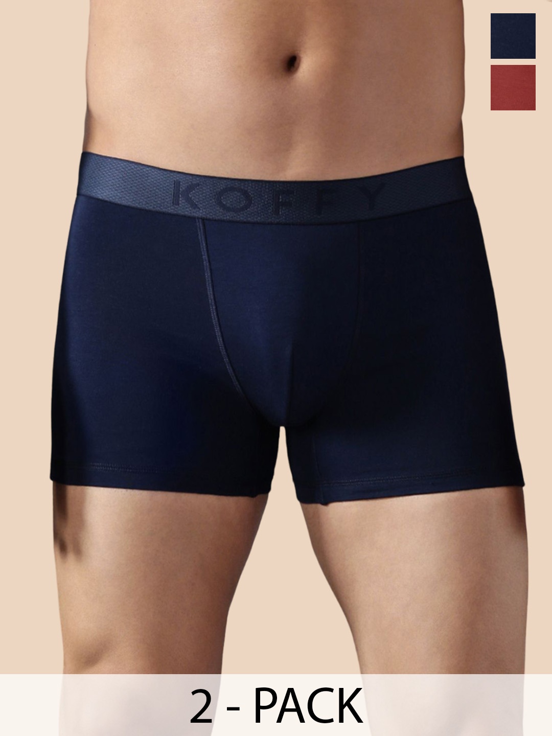 

KOFFY Men Pack Of 2 Absorbent Trunks-KOFFY_KI45_NB_RST_2PC, Navy blue