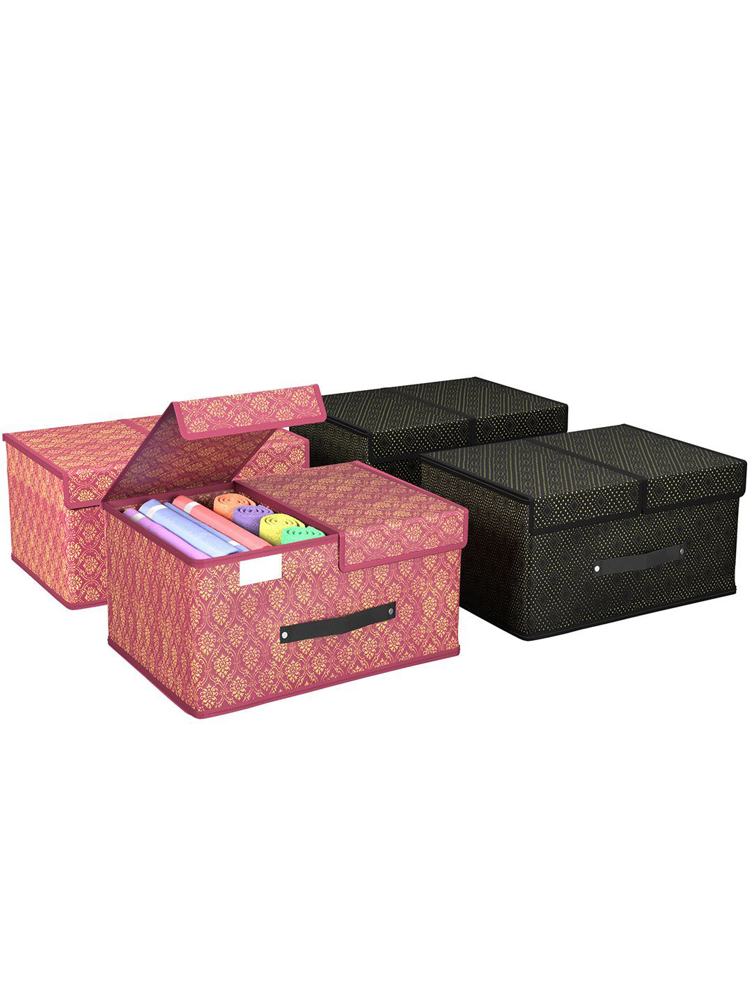 

Kuber Industries Maroon & Black 4 Pieces Multi-Utility Organisers