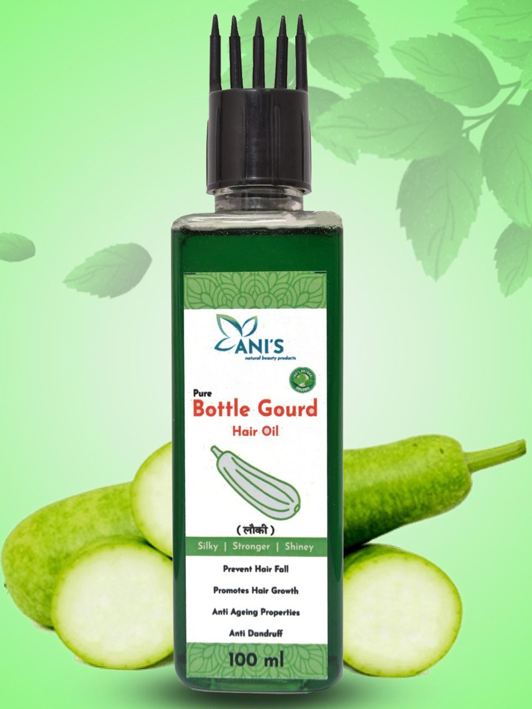 

ANI'S Bottle Gourd(Lauki) Hair Oil For Hair Smooth & Cooling-100ml, Green