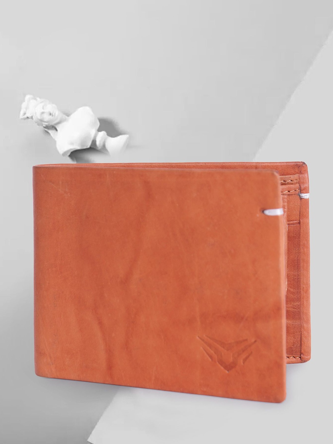 

YA MALEKO Men Leather Two Fold Wallet, Orange