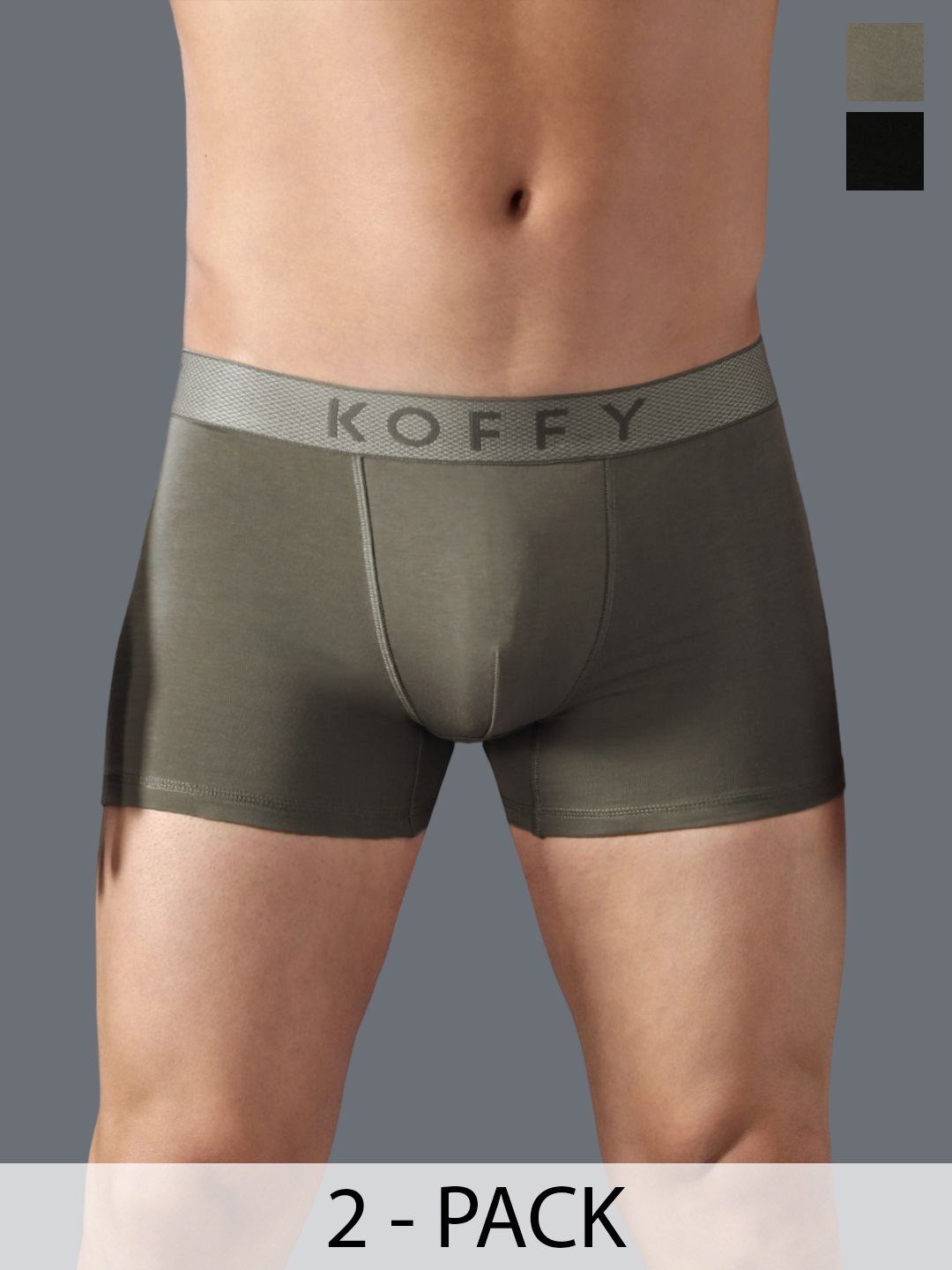 

KOFFY Pack Of 2 Absorbent Trunks-KOFFY_KI45_BLK_KHA_2PC, Black