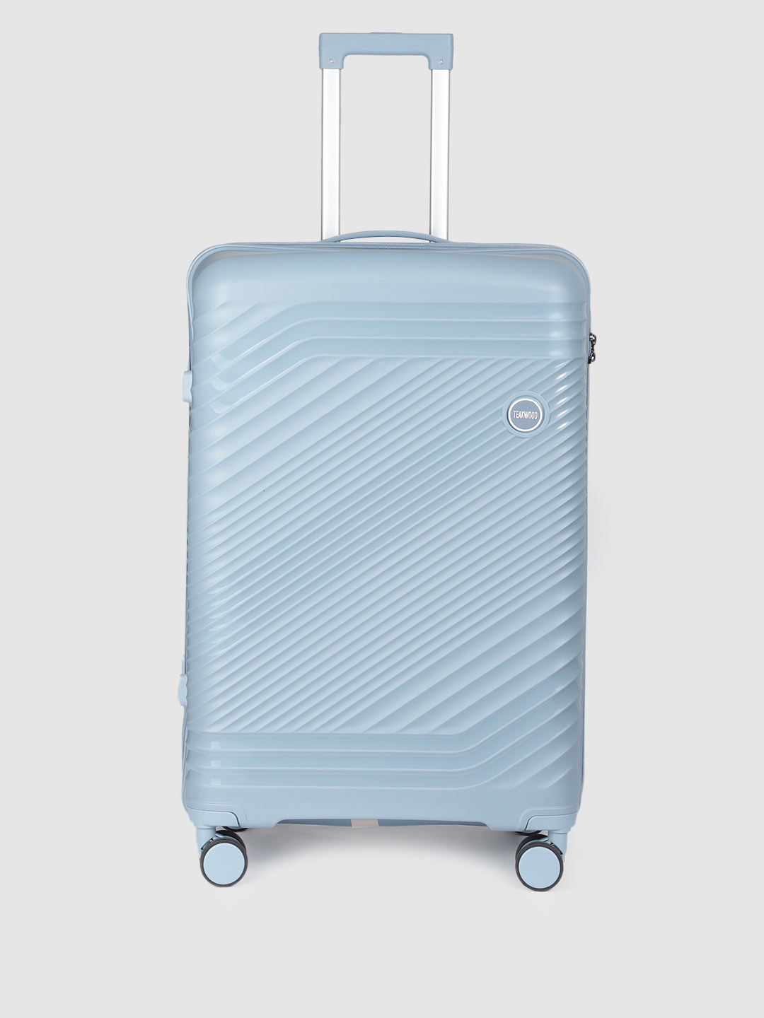 

Teakwood Leathers STRIPES Textured Hard Sided Large Size Check-In Trolley Bag, Blue