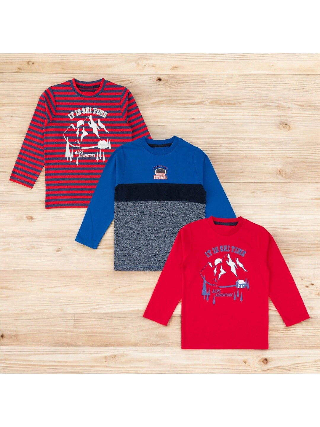 

BAESD Boys Typography 3 Striped Polo Collar Applique T-shirt, Multi