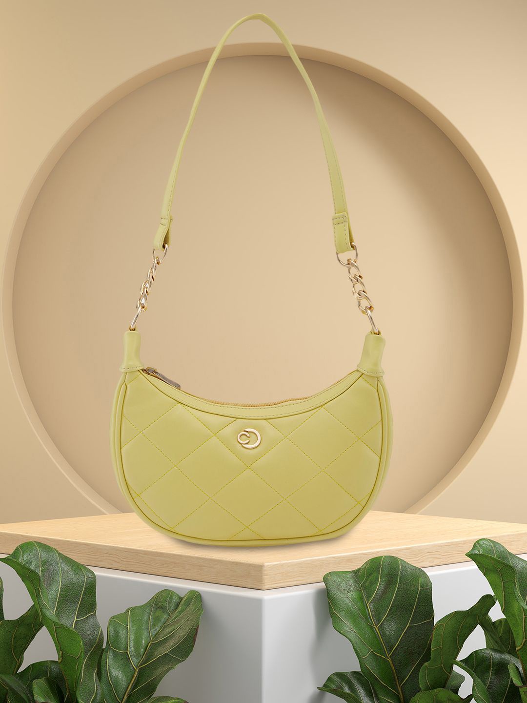 

Caprese PU Structured Shoulder Bag with Quilted, Green