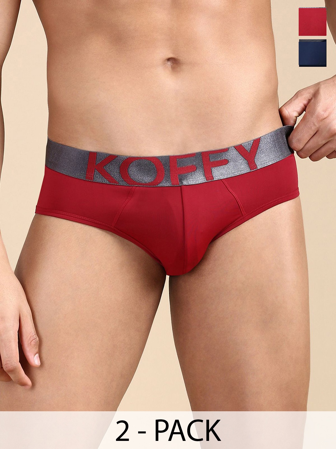 

KOFFY Pack Of 2 Bikini Briefs KOFFY_KI51_MRN_NB_2PC, Maroon