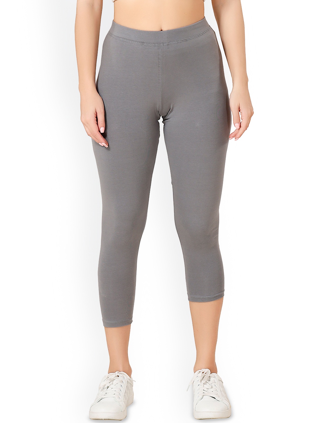 

TRASA Skinny Fit Bio Wash Cropped Length Leggings, Grey