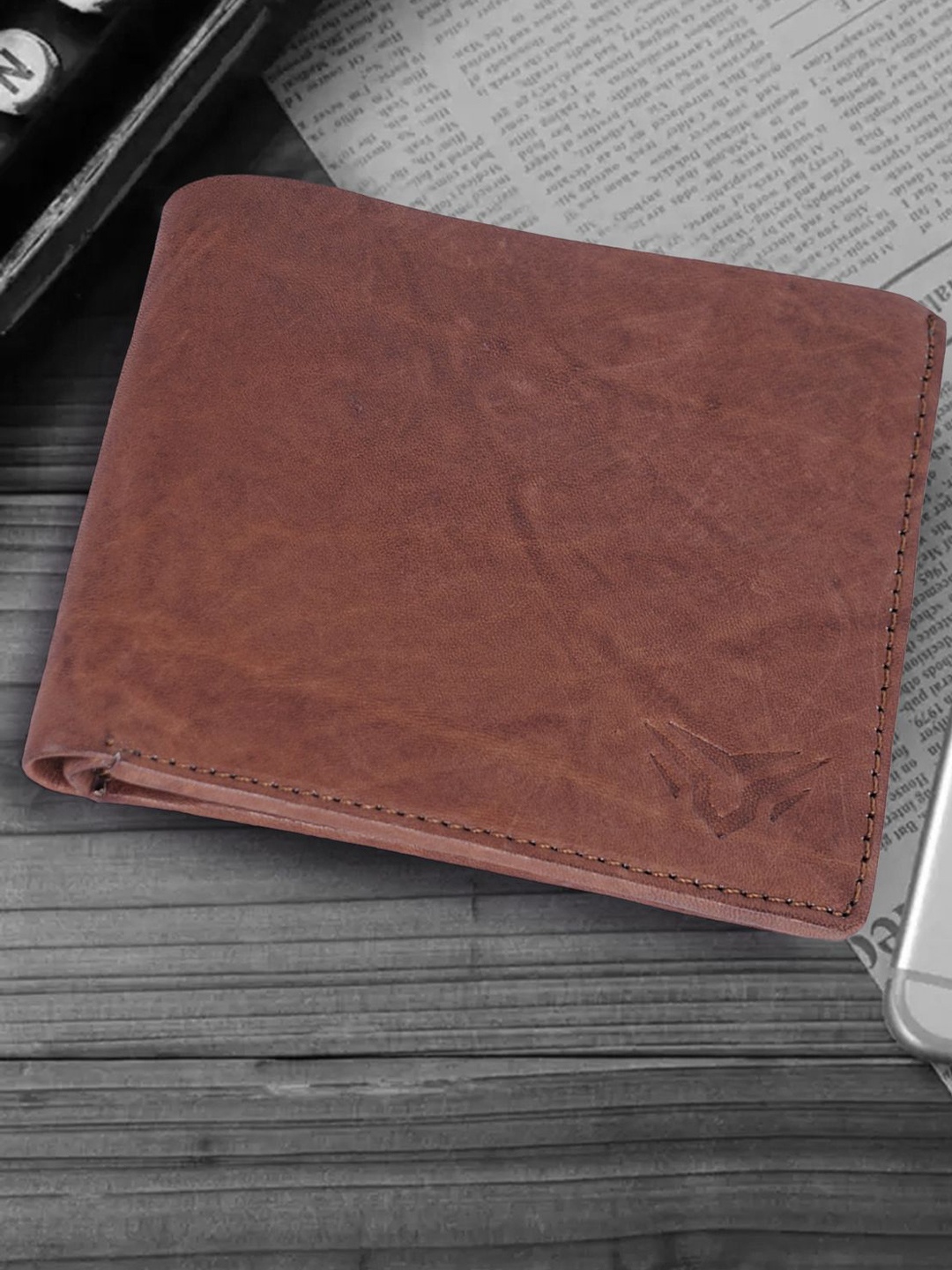 

YA MALEKO Men Leather Two Fold Wallet, Brown