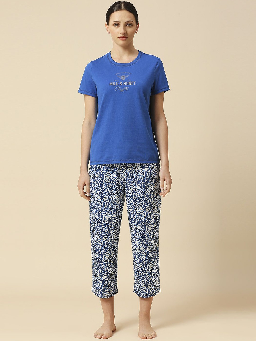 

Chemistry Women Printed Night suit, Blue