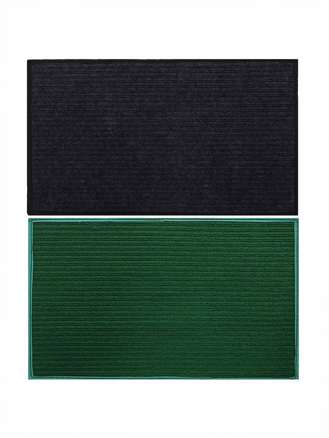 

Kuber Industries Grey & Green 2 Pieces Microfiber Anti Slip Door Mats