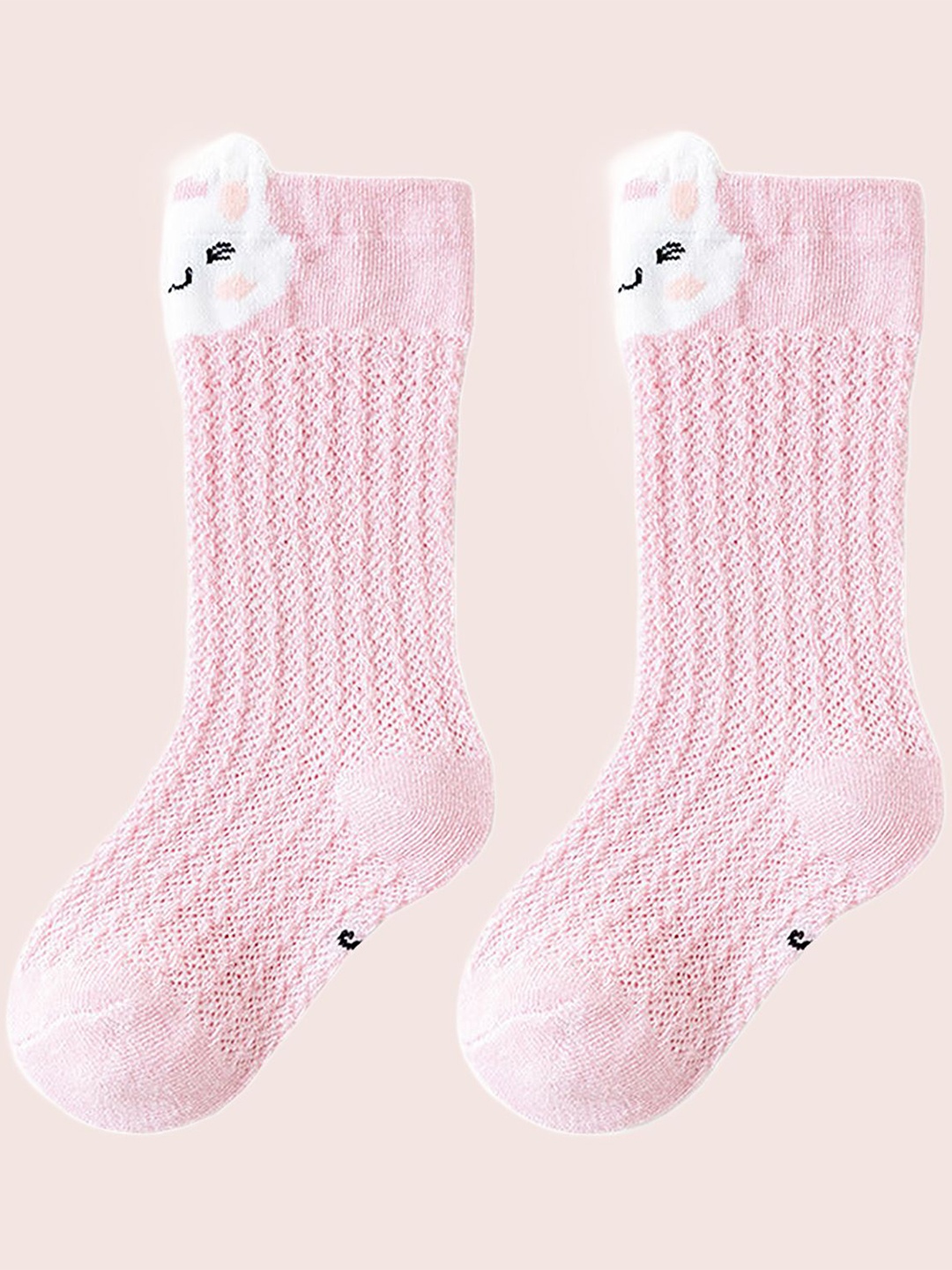 

SYGA Kids Patterned Above Knee-Length Cotton Socks, Pink