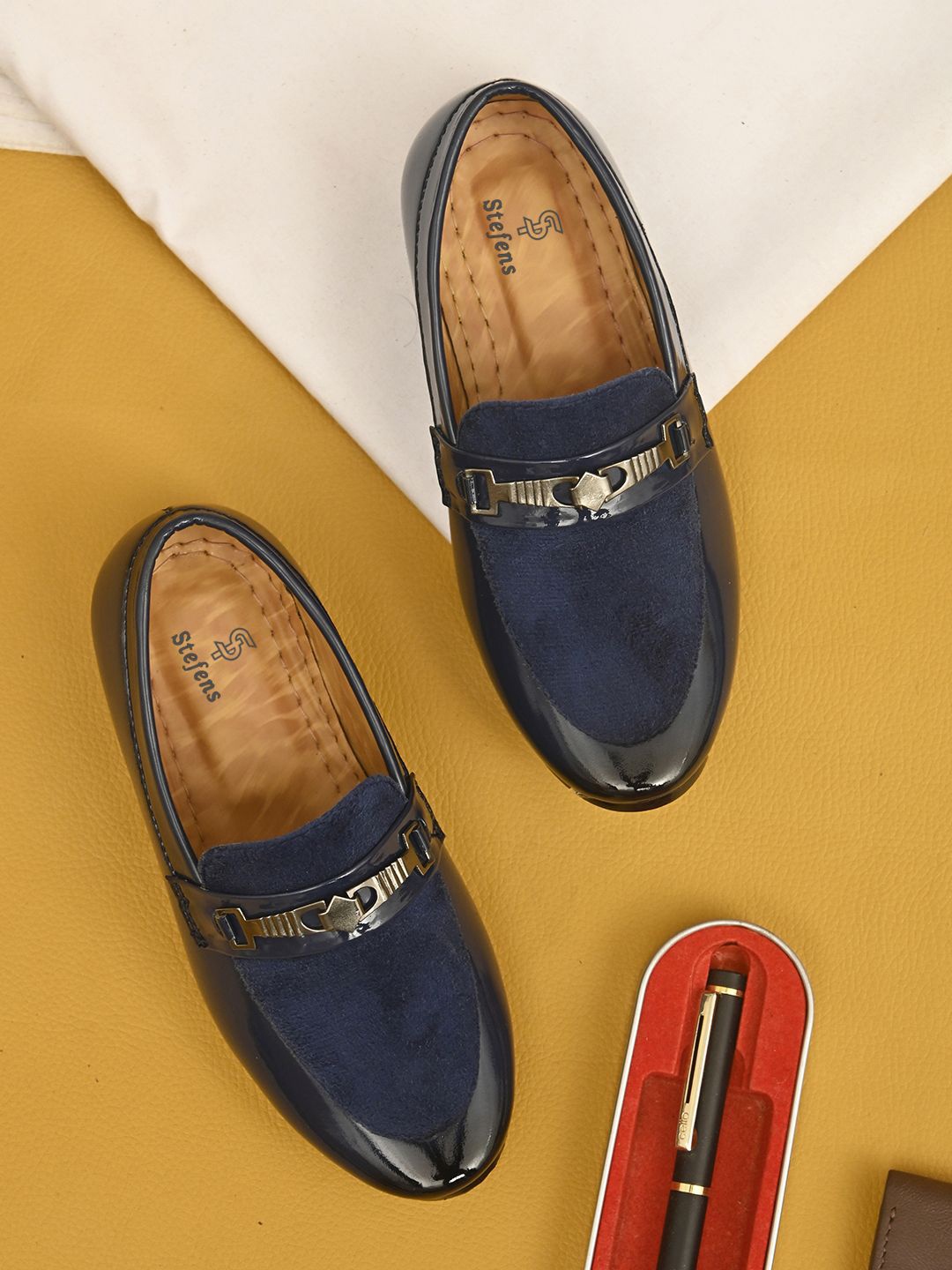 

STEFENS Boys Casual Monk Shoes, Blue