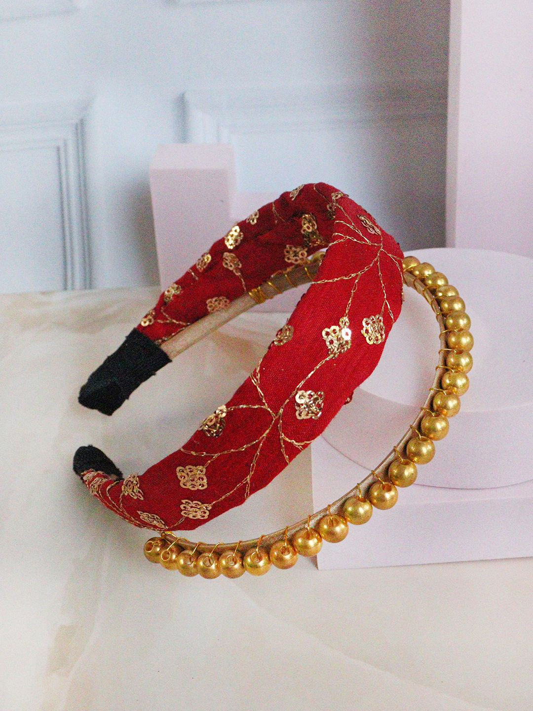 

Soho Boho Studio Women Beaded Hairband, Red