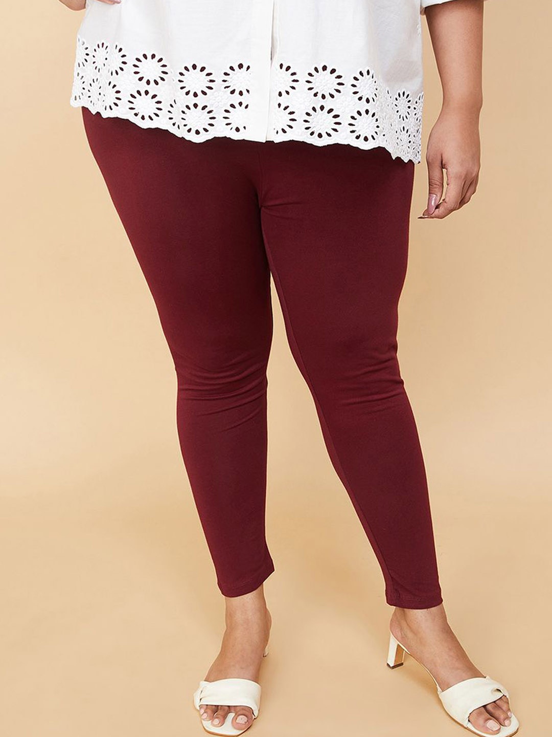 

Max Women Plus size Ankle Length Leggings, Red