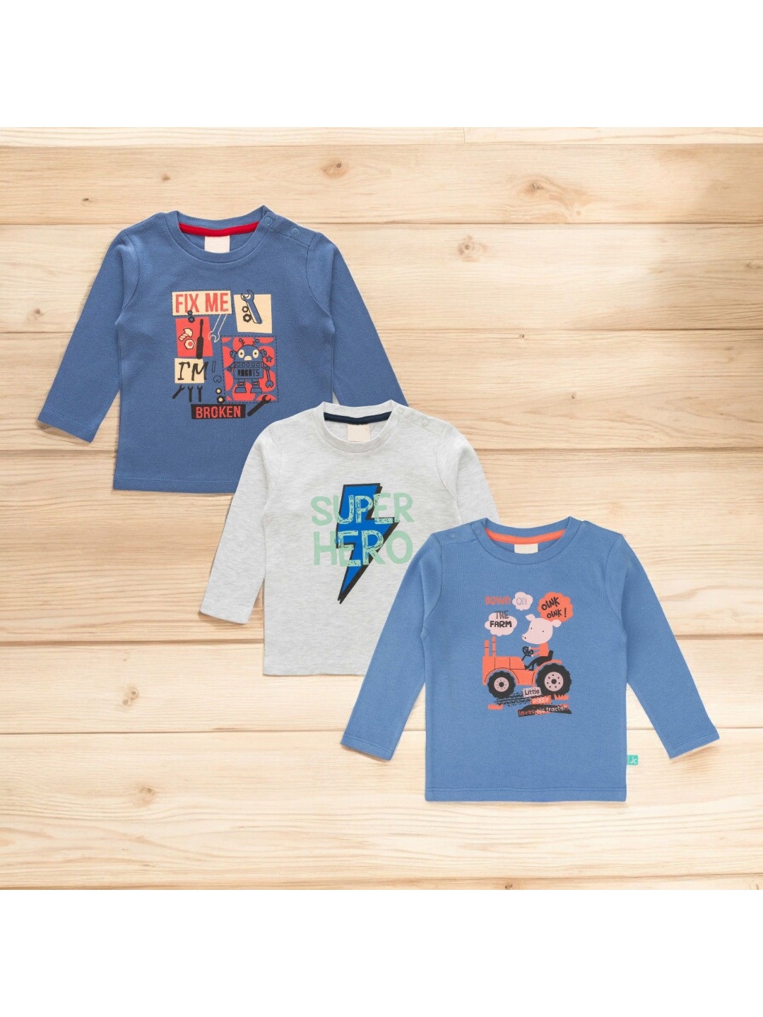 

BAESD Boys Typography 3 Printed Applique T-shirt, Multi