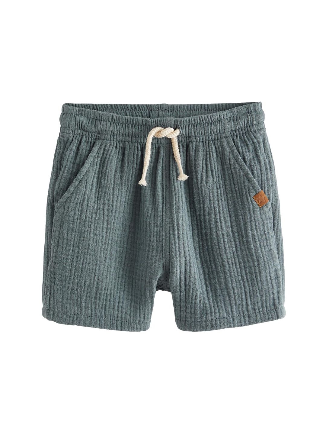 

NEXT Boys Pure Cotton Textured Shorts, Blue