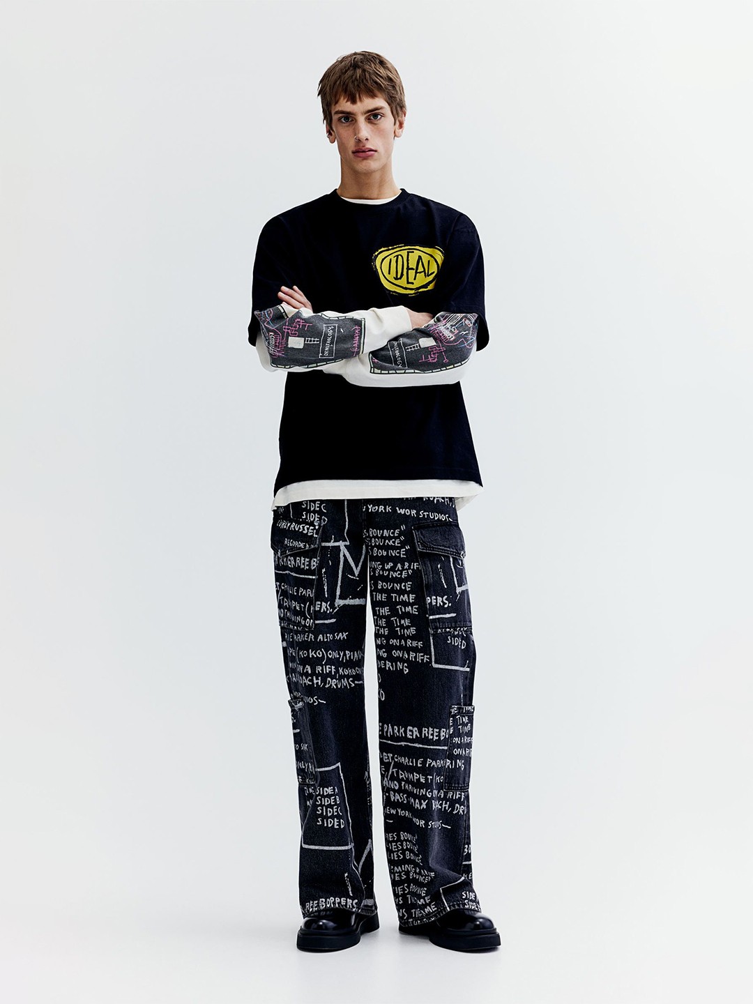

H&M Cotton Relaxed Fit T-shirt, Black