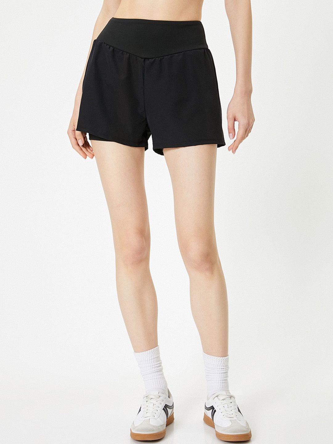 

Koton Women High-Rise Shorts, Black