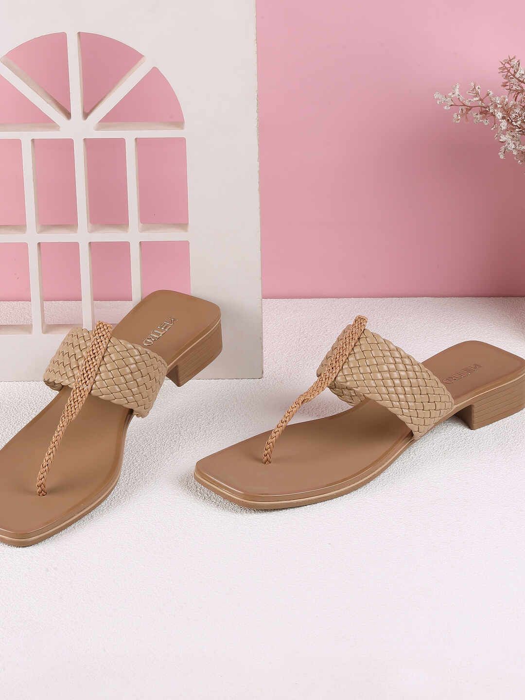 

Metro Women Block Heel Sandals, Beige