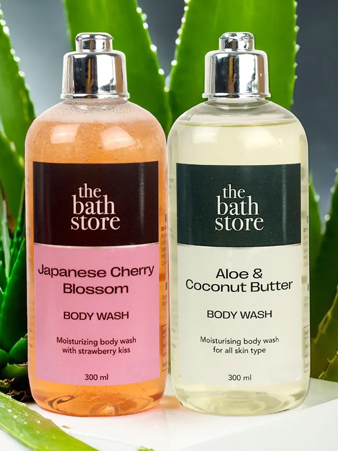 

The Bath Store Aloe & Coconut Butter & Japanese Cherry Blossom Body Wash - 300ml Each, Pink