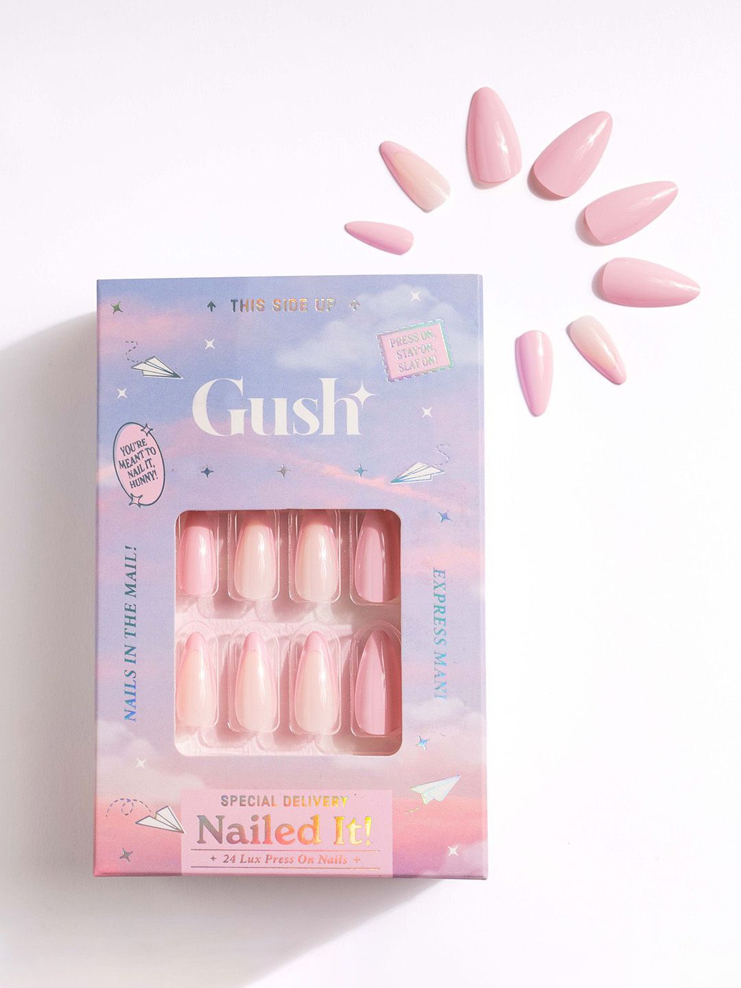 

Gush Beauty Nailed It 24Pcs Medium Almond Press On Nails - French Pink