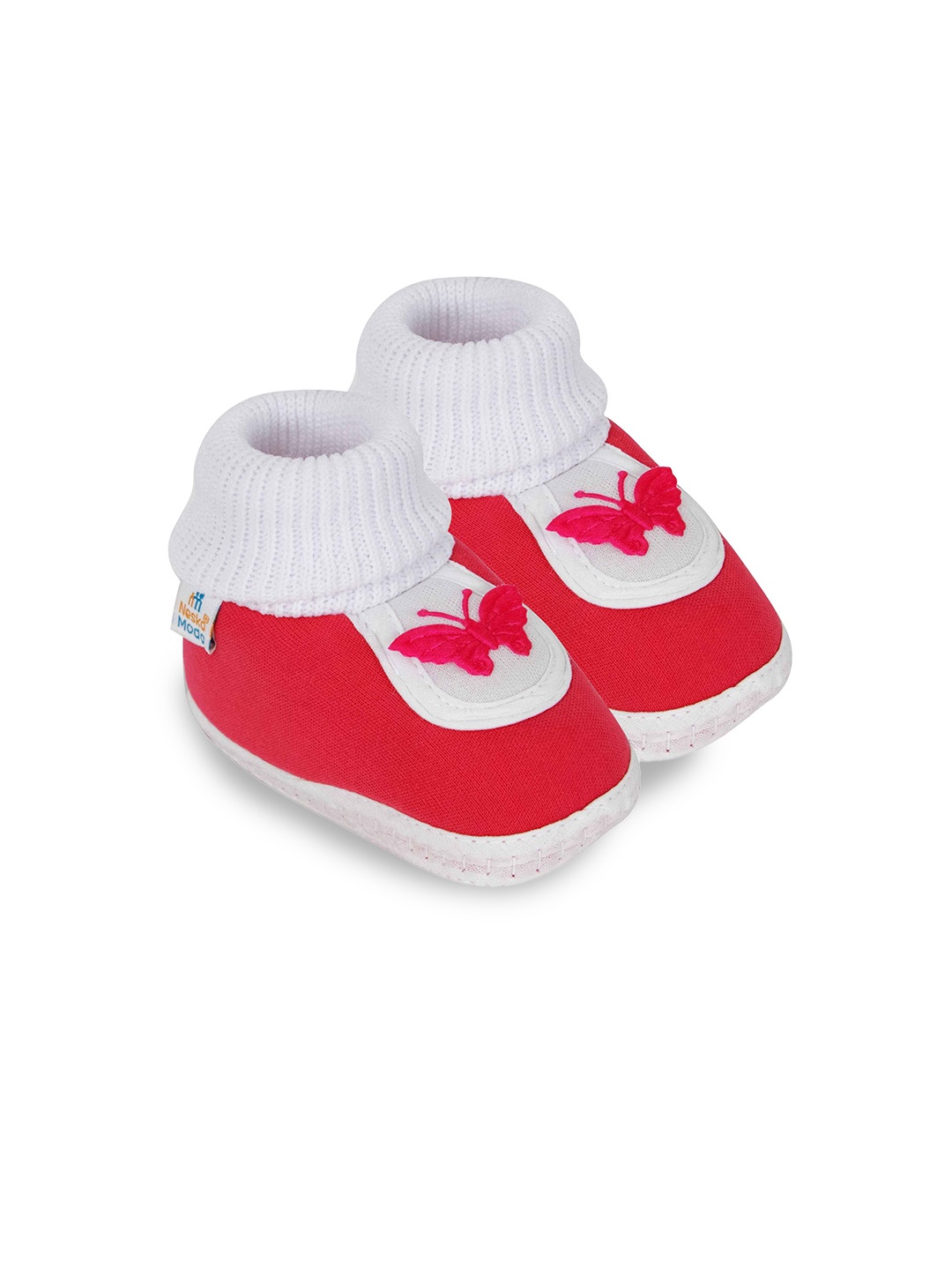 

NESKA MODA Unisex Kids Cotton Booties, Red