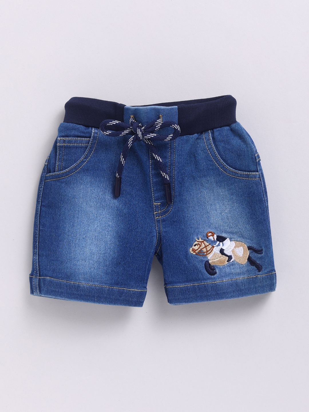 

Here&Now X Denikid Boys Pure Cotton Embroidered Detail Denim Shorts, Blue