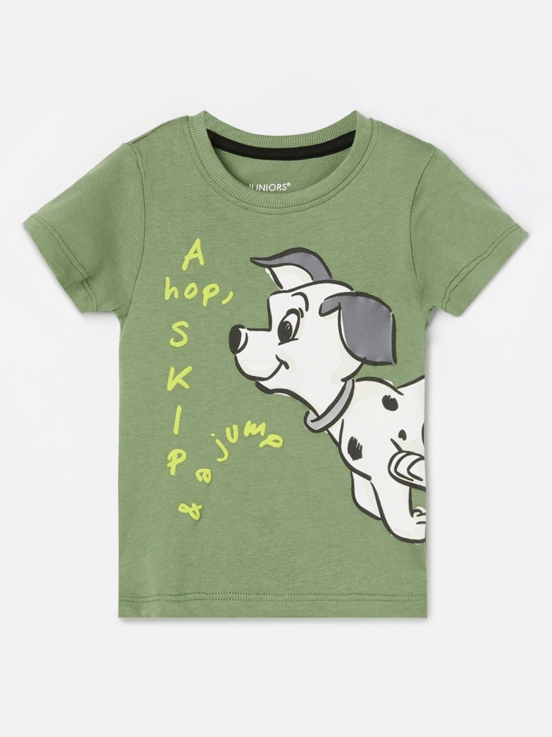 

Juniors by Lifestyle Boys Disney Dalmations Printed Round Neck Cotton T-shirt, Olive