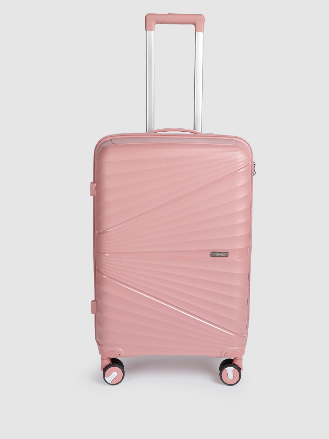 

Teakwood Leathers BRIDGE Textured Hard Sided Medium Size Trolley Bag 57 L, Pink
