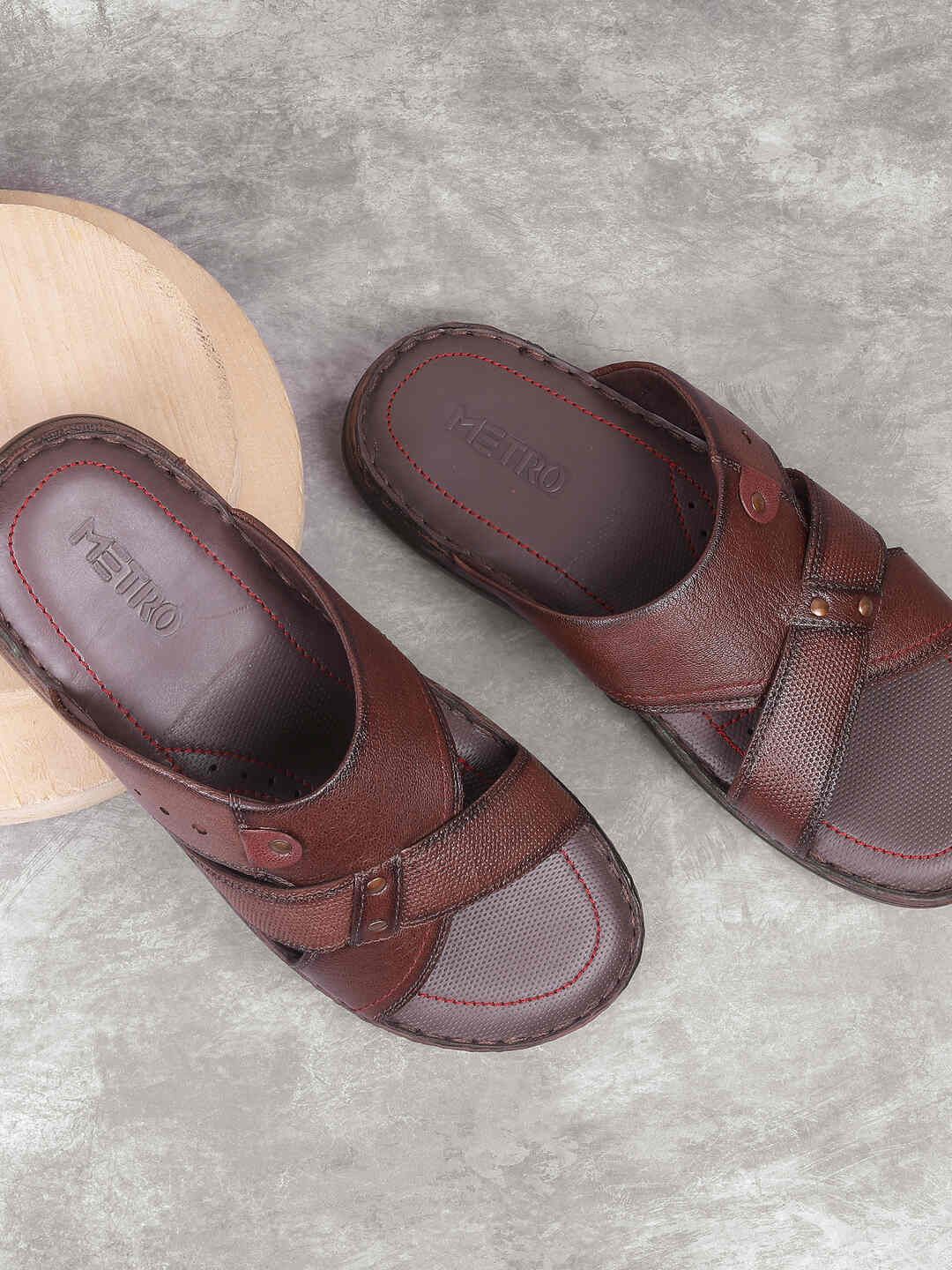 

Metro Men Leather Comfort Sandals, Brown