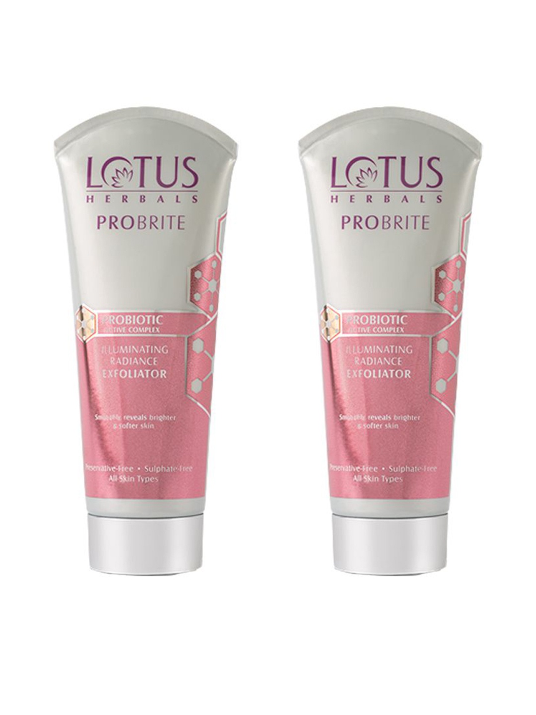

Lotus Herbals Set Of 2 Probrite Illuminating Radiance Face Scrub- 100g Each, Purple