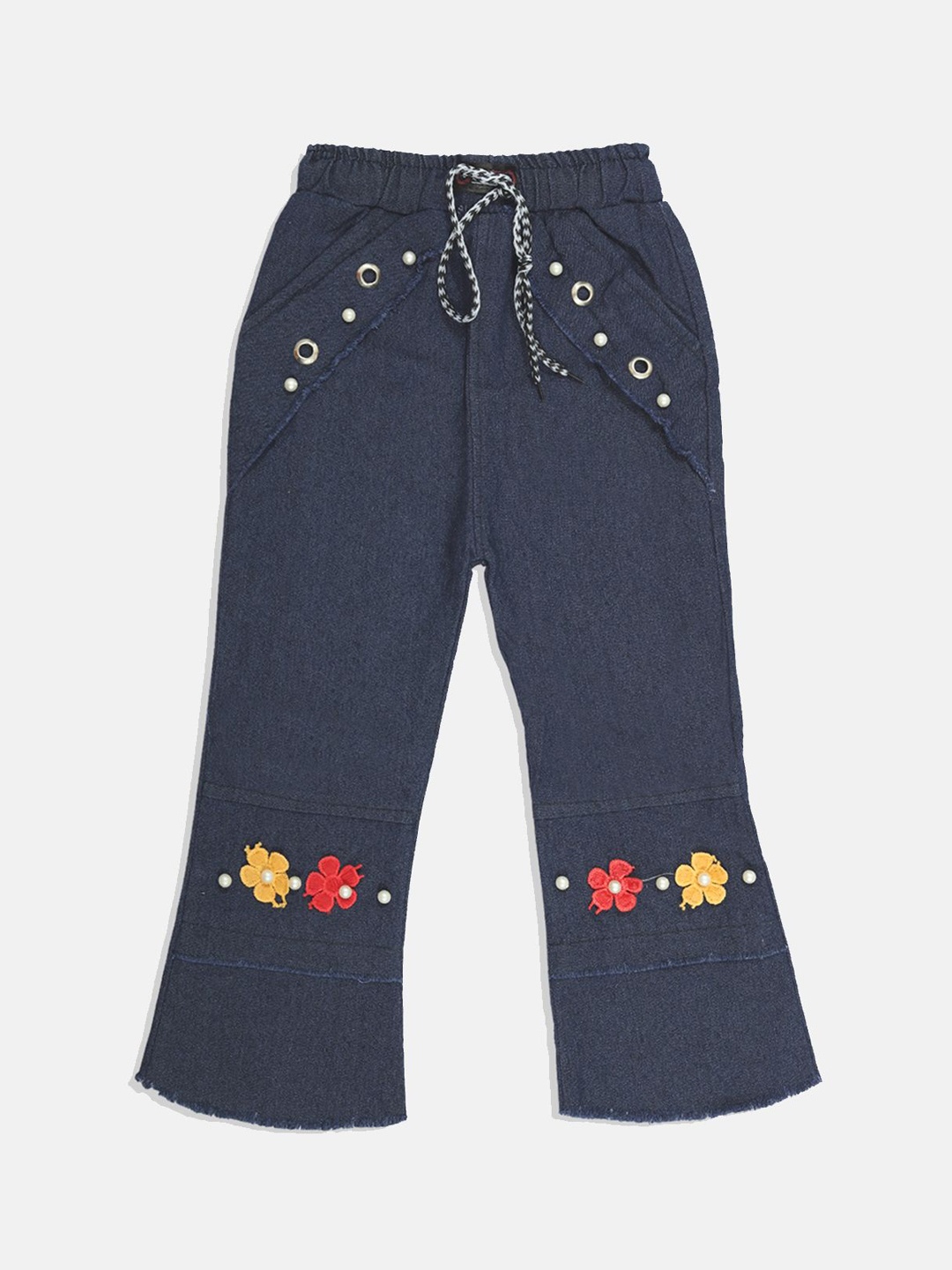 

BAESD Girls Mid-Rise Cotton Jeans, Navy blue