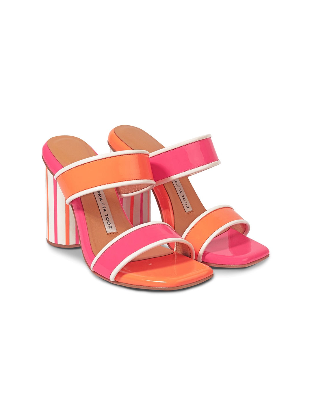 

Aprajita Toor Women Colourblocked Open Toe Block Heel Sandals, Pink