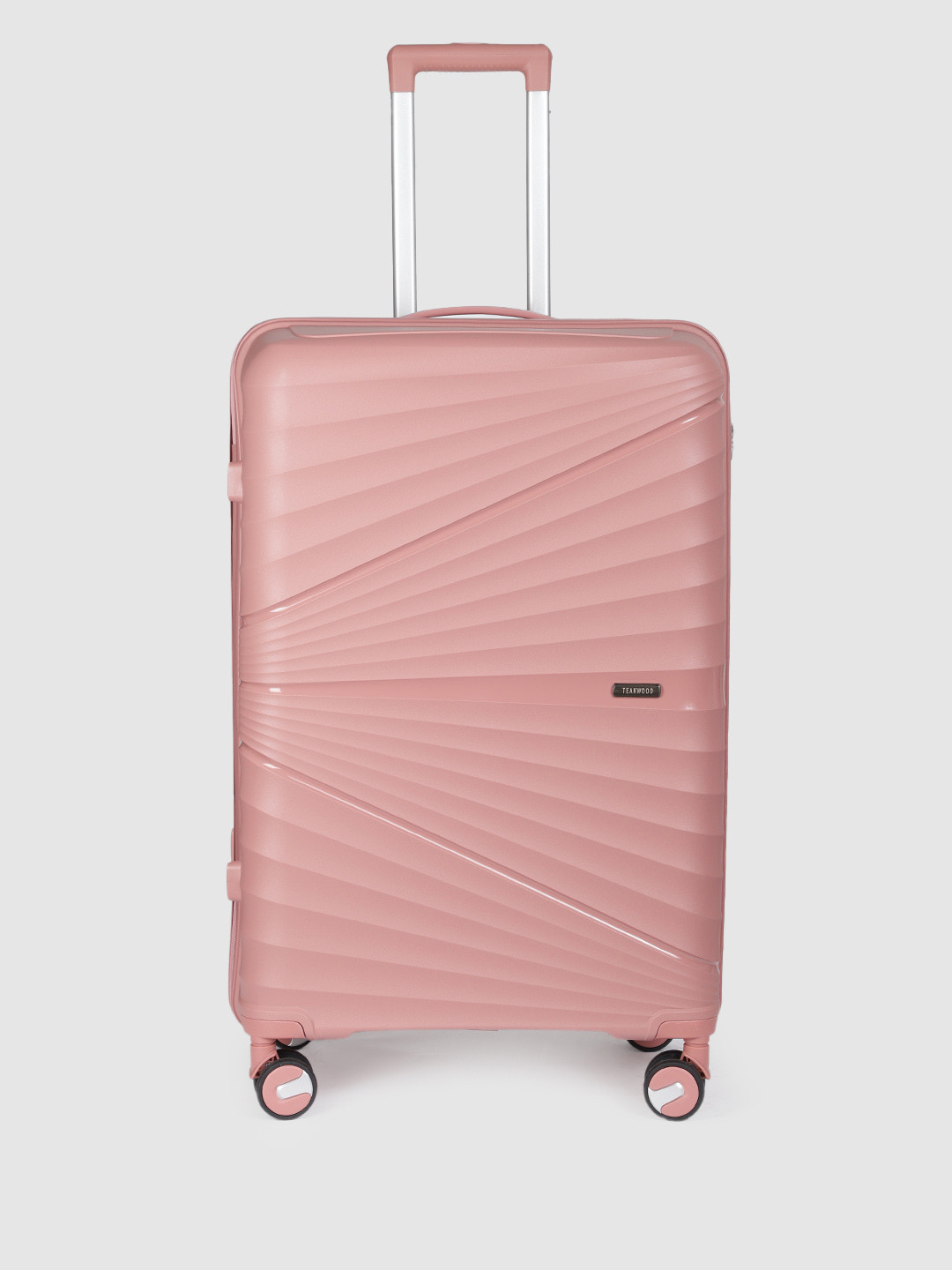 

Teakwood Leathers BRIDGE Textured Hard Sided Large Size Check-In Trolley Bag-96L, Pink