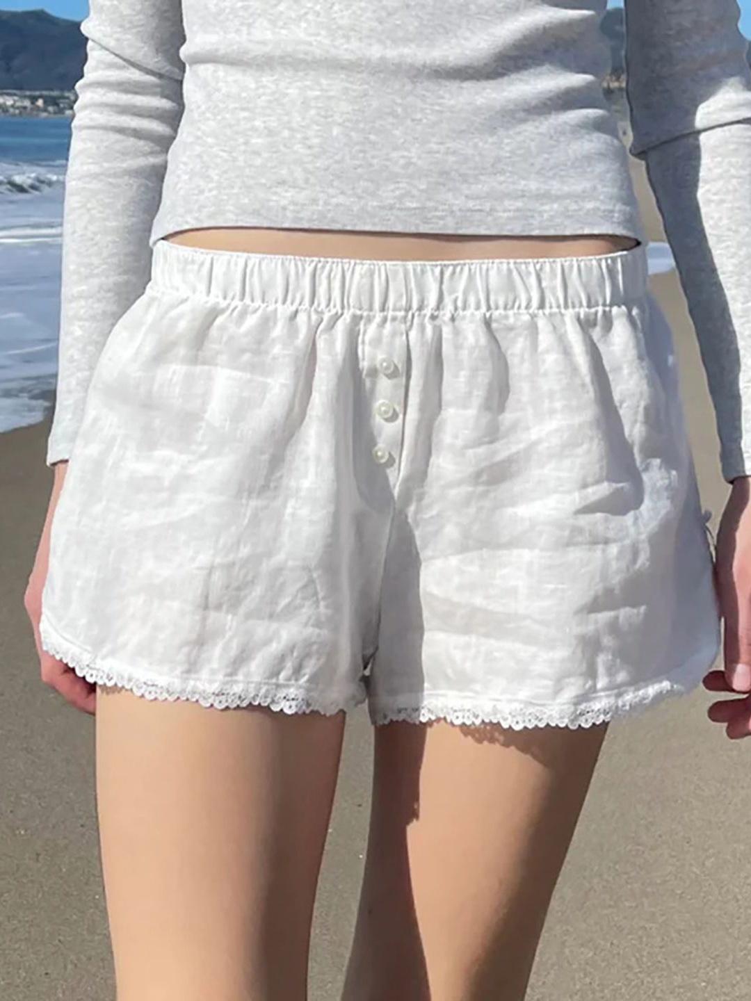 

StyleCast x Revolte Women Cotton Shorts, White