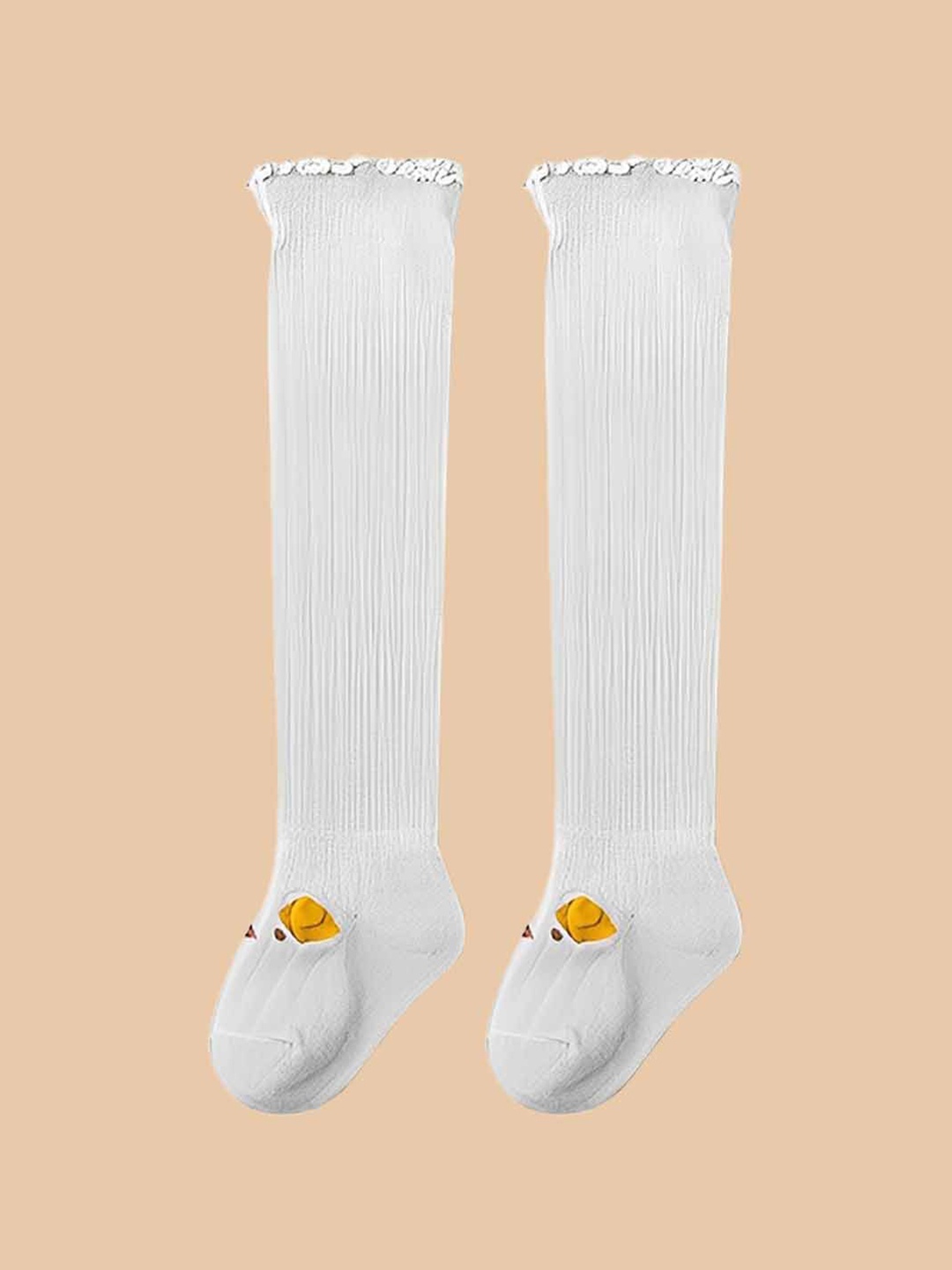 

SYGA Kids Patterned Cotton Above Knee-Length Socks, Off white
