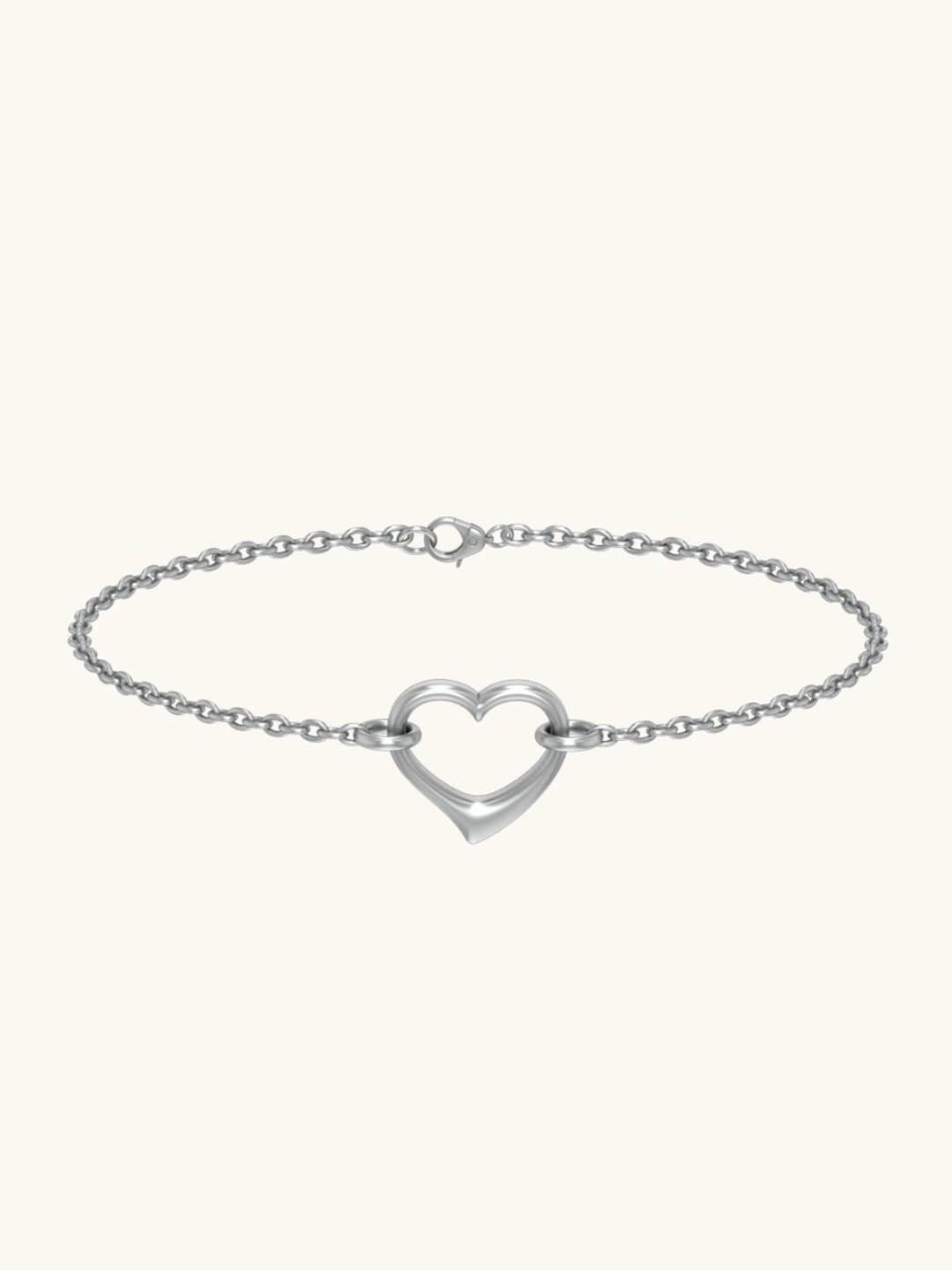 

Mabel 925 Sterling Silver Rhodium Plated Open Heart Anklet