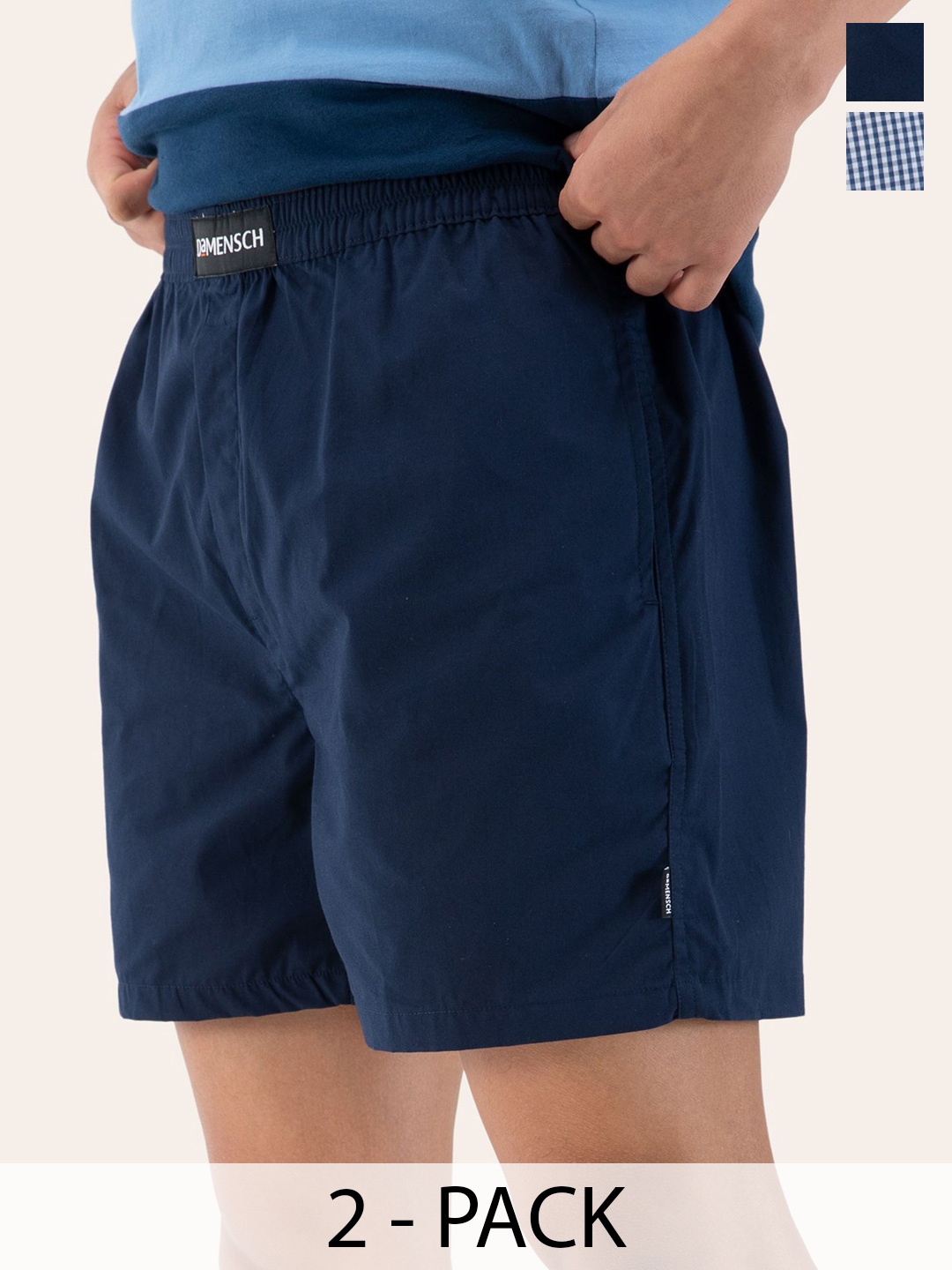 

DaMENSCH Breeeze Ultralight Cotton Outer Boxer Shorts Gift Box, Navy blue