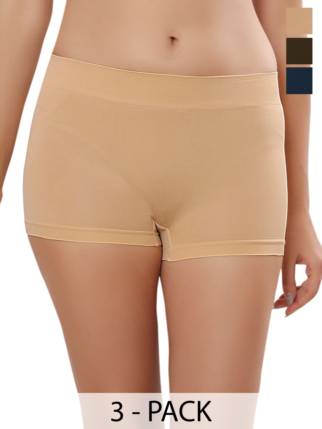 

Bella Voste Pack Of 3 Boy Shorts Briefs, Beige