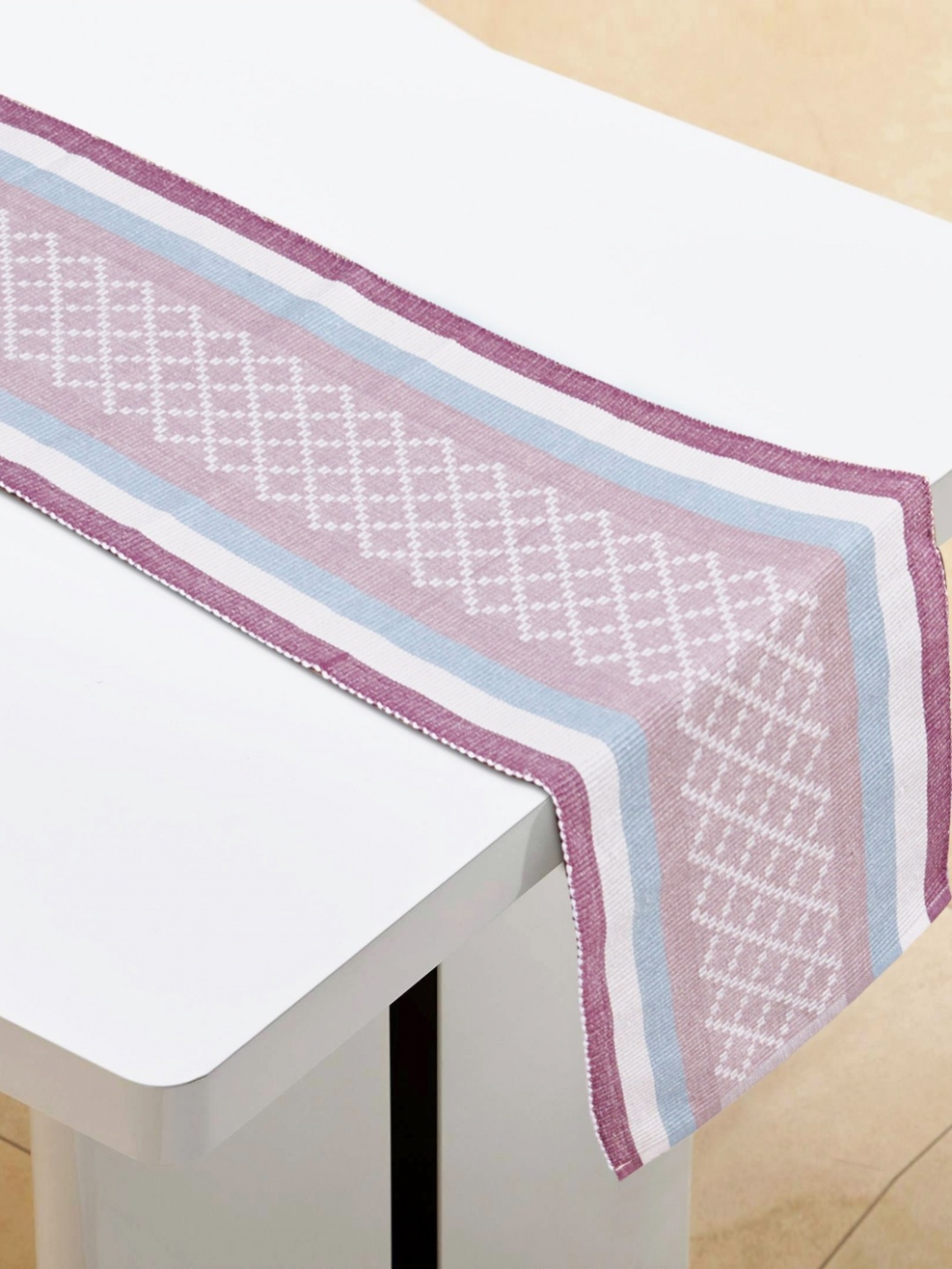 

Home Centre Drake Cane Blue & Purple Striped Pure Cotton Table Runner